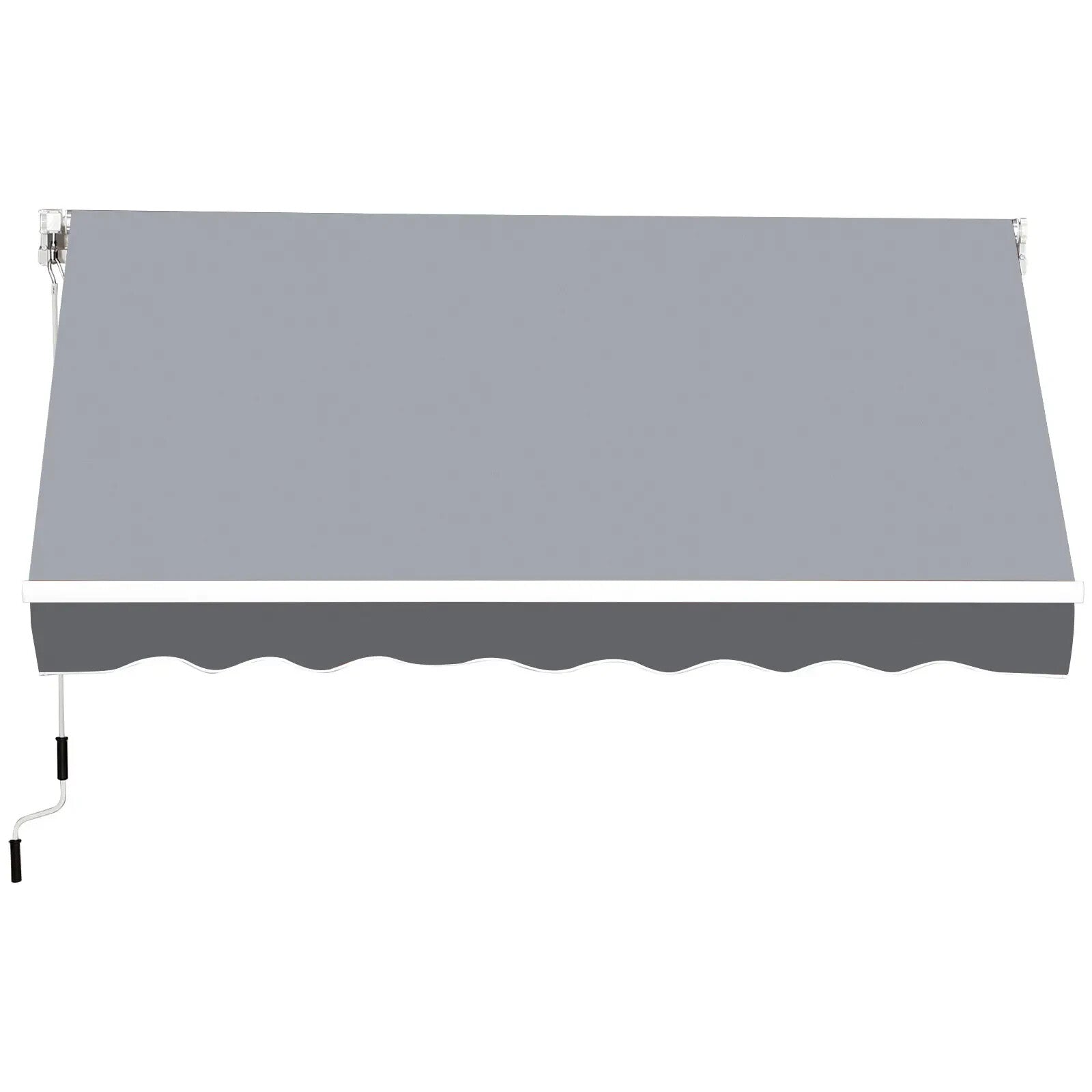 Awning Retractable Sun Shade Canopy w/ Winding Handle & Height Adjustable Grey - Home and Garden Furniture Shop - rustic - furniture