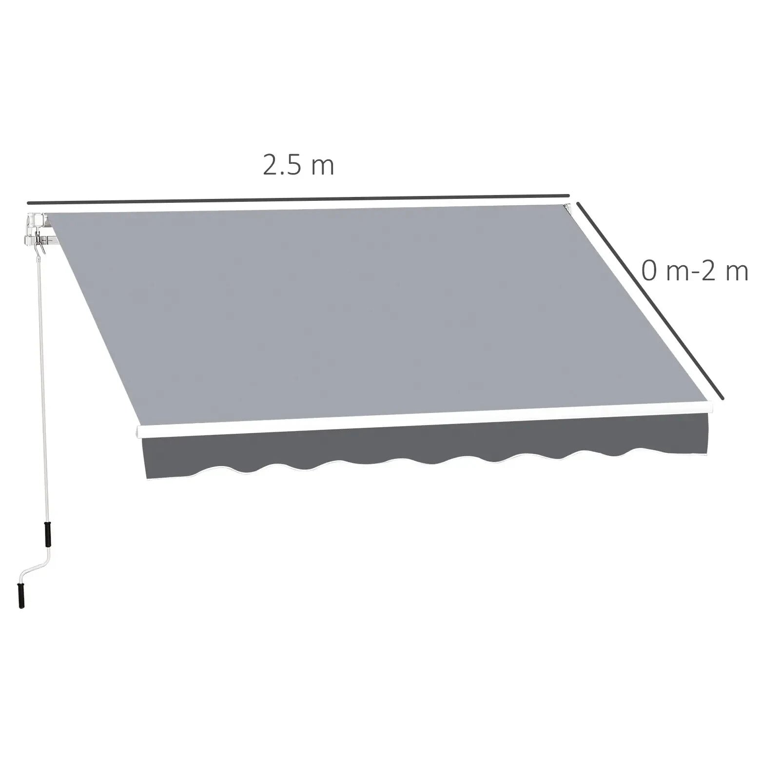 Awning Retractable Sun Shade Canopy w/ Winding Handle & Height Adjustable Grey - Home and Garden Furniture Shop - rustic - furniture