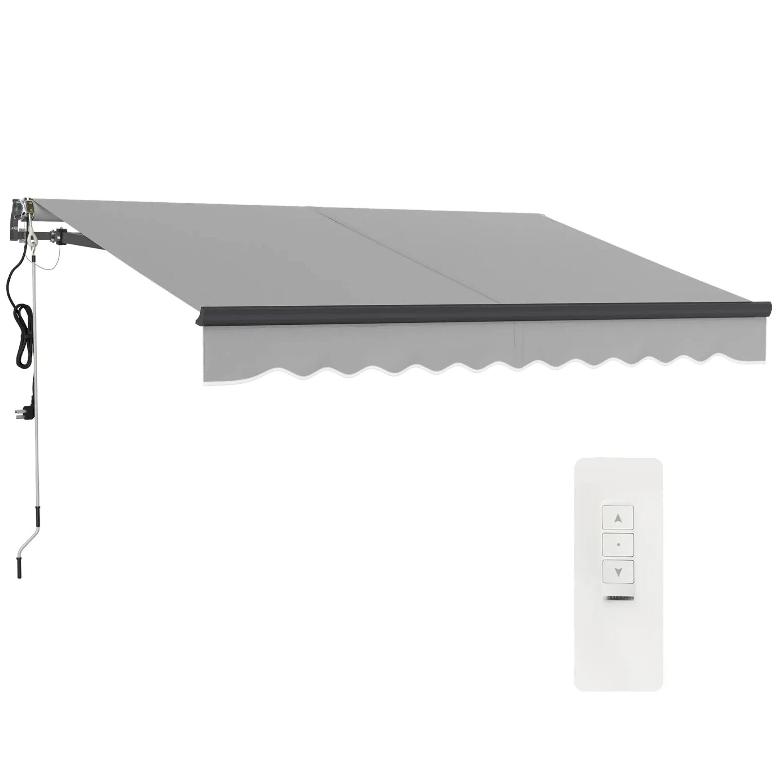 Awning Retractable Sun Shade Canopy with Remote Control & Electric Light Grey - Home and Garden Furniture Shop - #rustic - furniture#