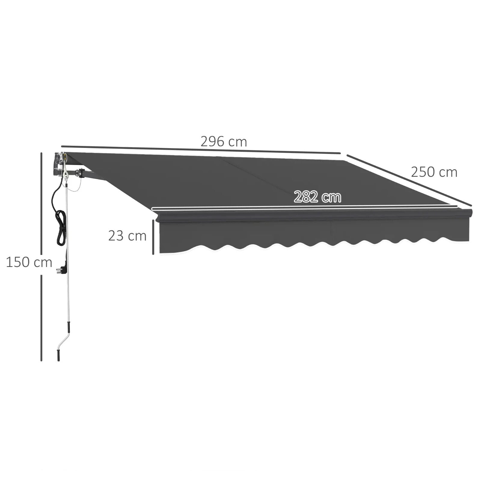 Awning Retractable Sun Shelter Canopy with Remote Control & Electric Dark Grey - Home and Garden Furniture Shop - rustic - furniture