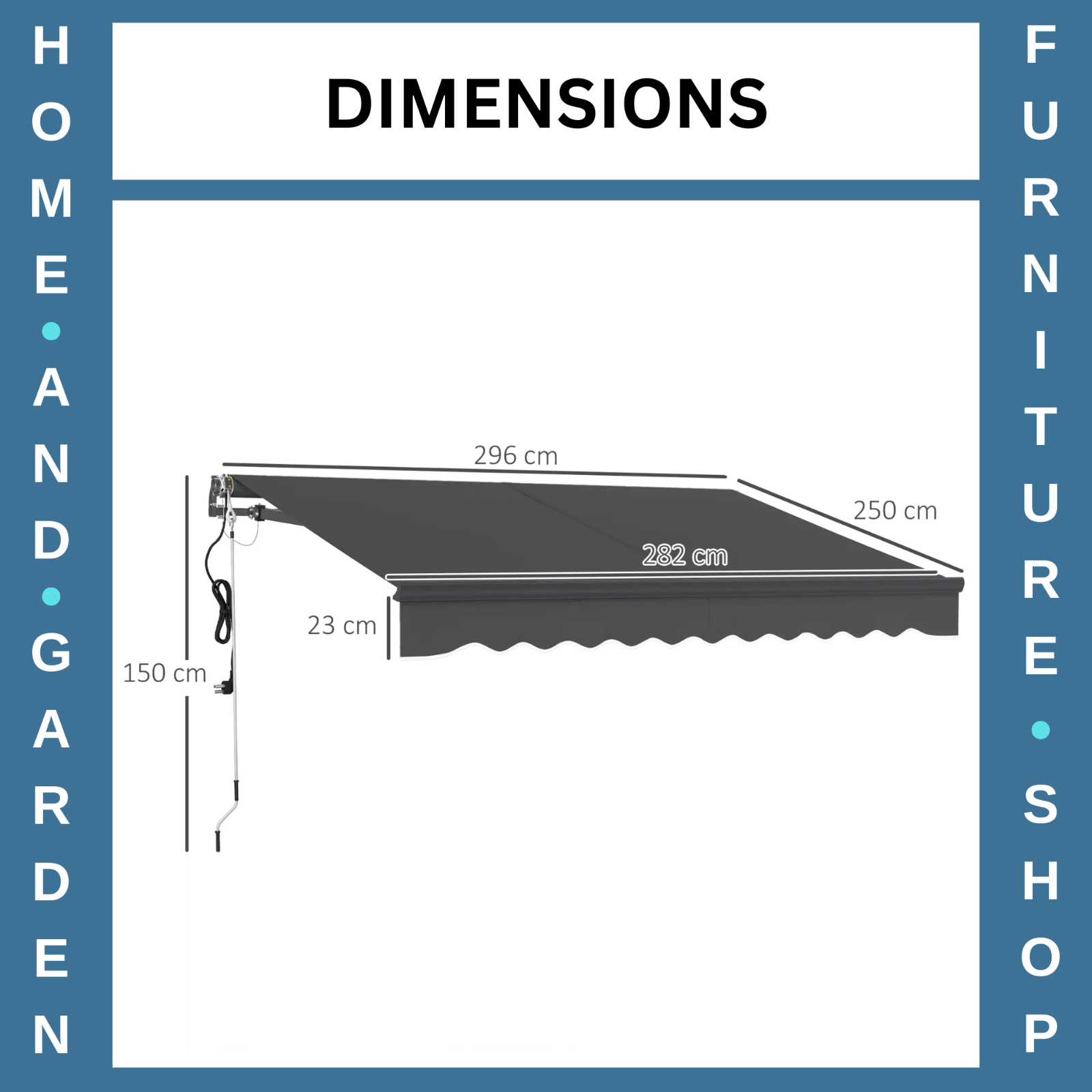 Awning Retractable Sun Shelter Canopy with Remote Control & Electric Dark Grey - Home and Garden Furniture Shop - rustic - furniture