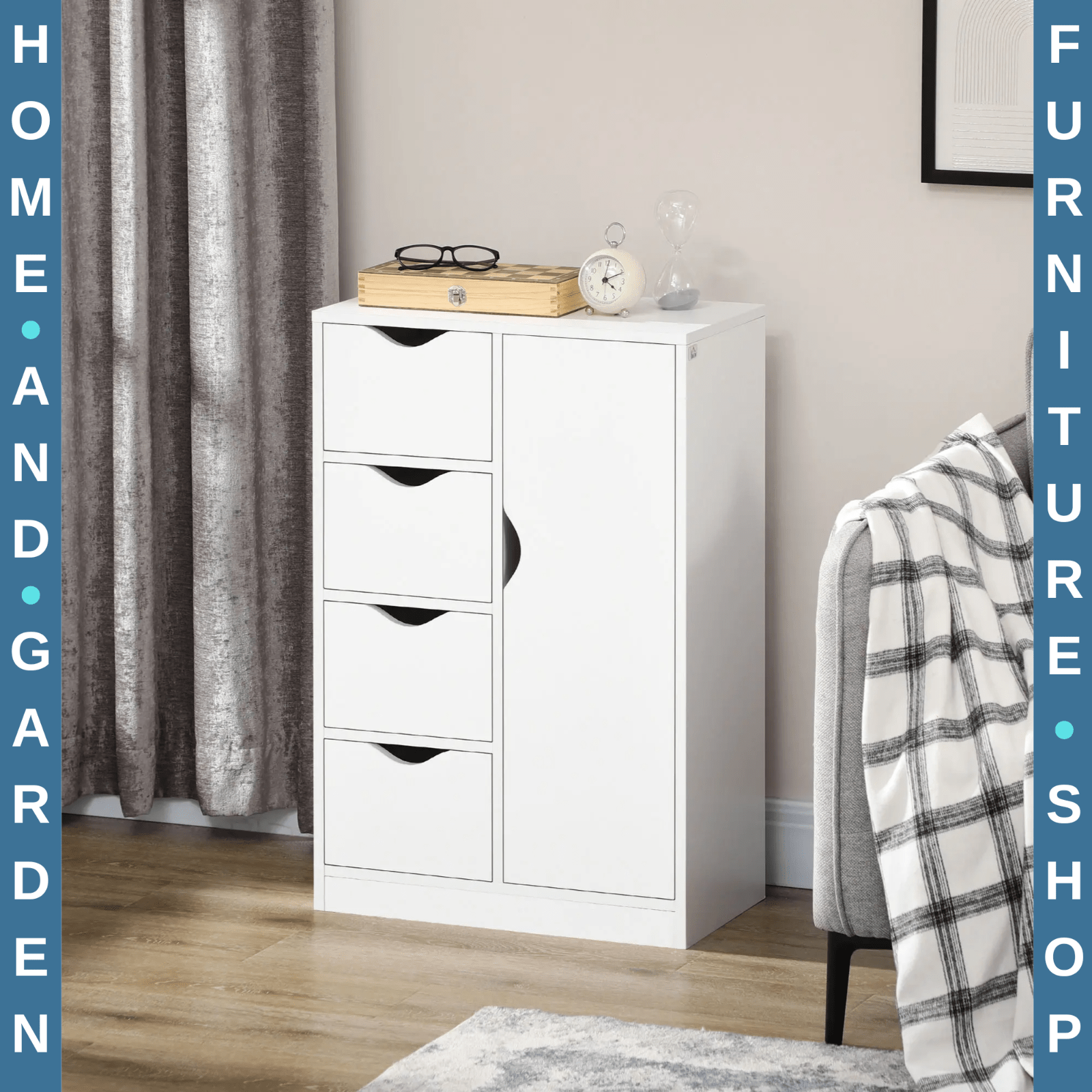 Bathroom Floor Cabinet Freestanding Storage Unit 4 Drawers Cupboard Living Room - Home and Garden Furniture Shop - rustic - furniture