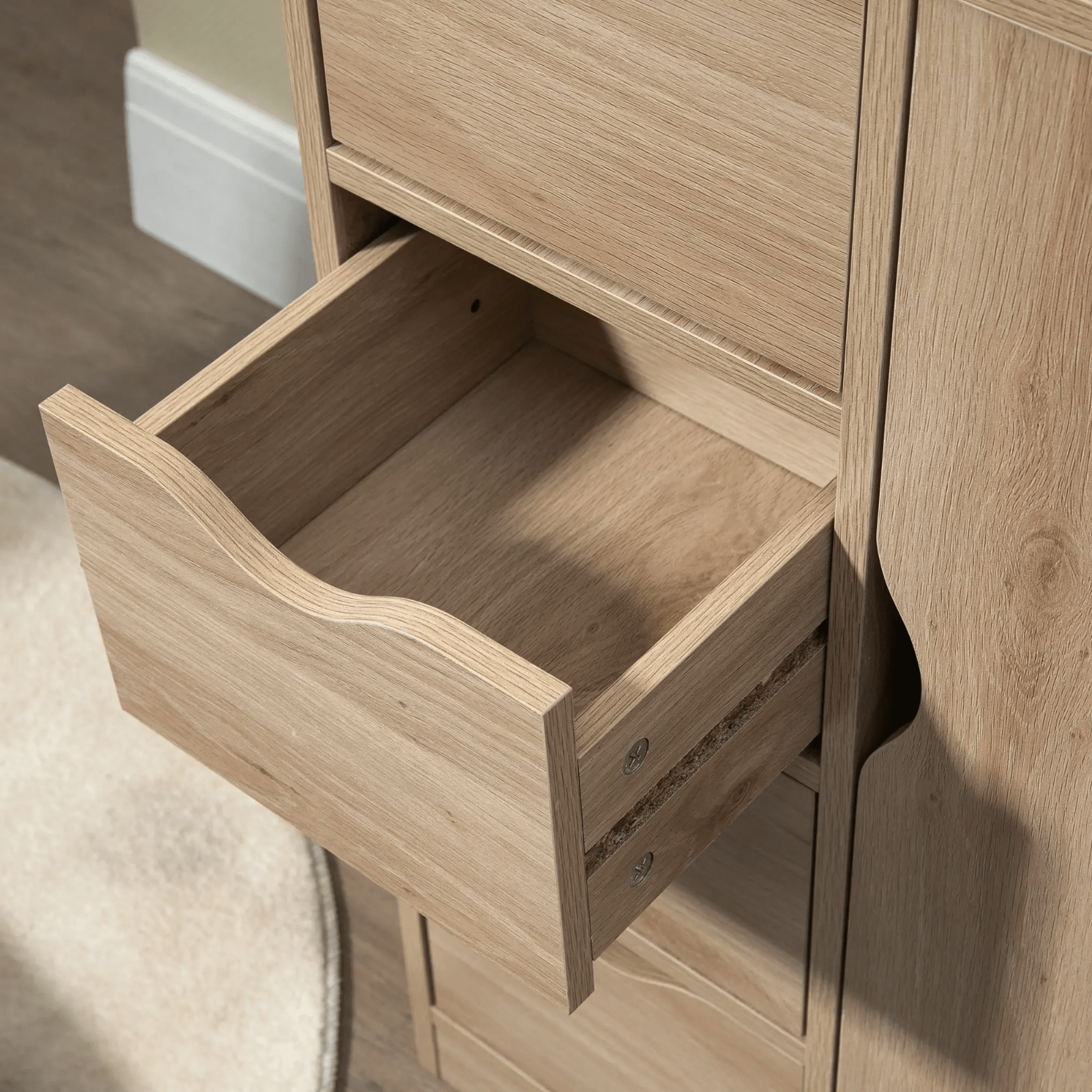 Bathroom Floor Cabinet Freestanding Storage Unit 4 Drawers Cupboard Oak Style - Home and Garden Furniture Shop - rustic - furniture