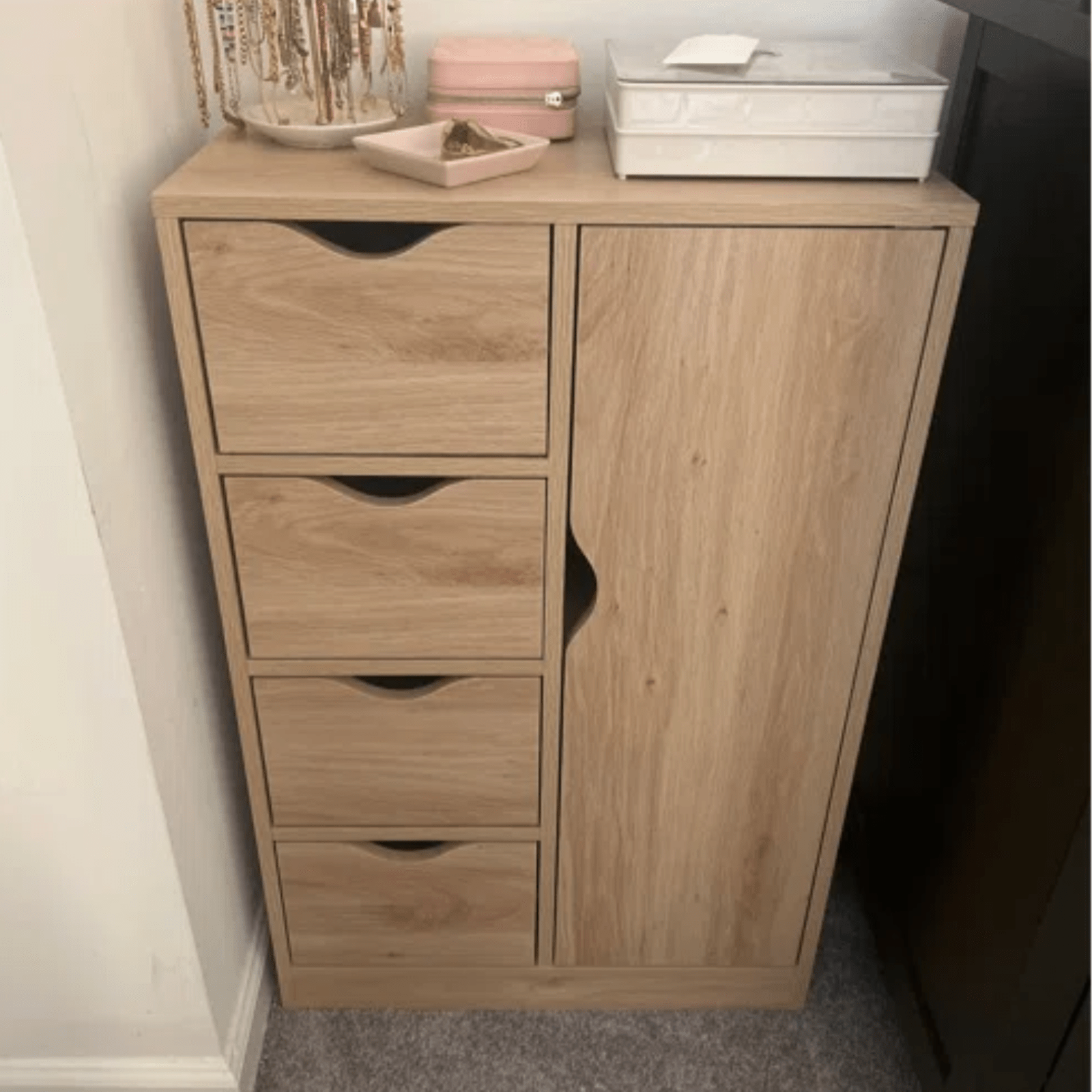 Bathroom Floor Cabinet Freestanding Storage Unit 4 Drawers Cupboard Oak Style - Home and Garden Furniture Shop - rustic - furniture