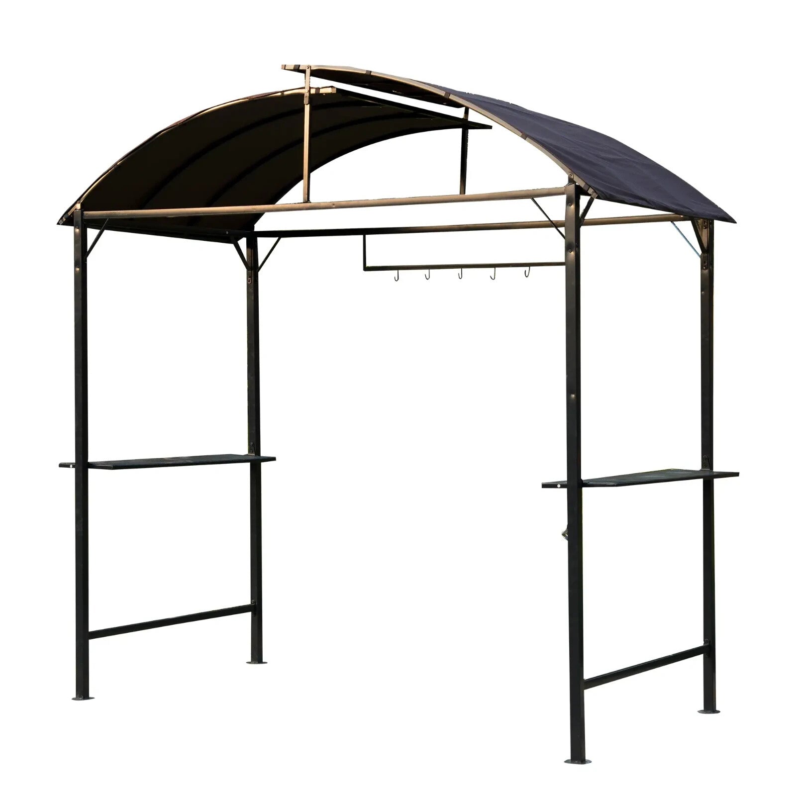 BBQ Gazebo Garden Canopy Tent Metal Frame Shelter for Cooking or Smoking Brown - Home and Garden Furniture Shop - rustic - furniture
