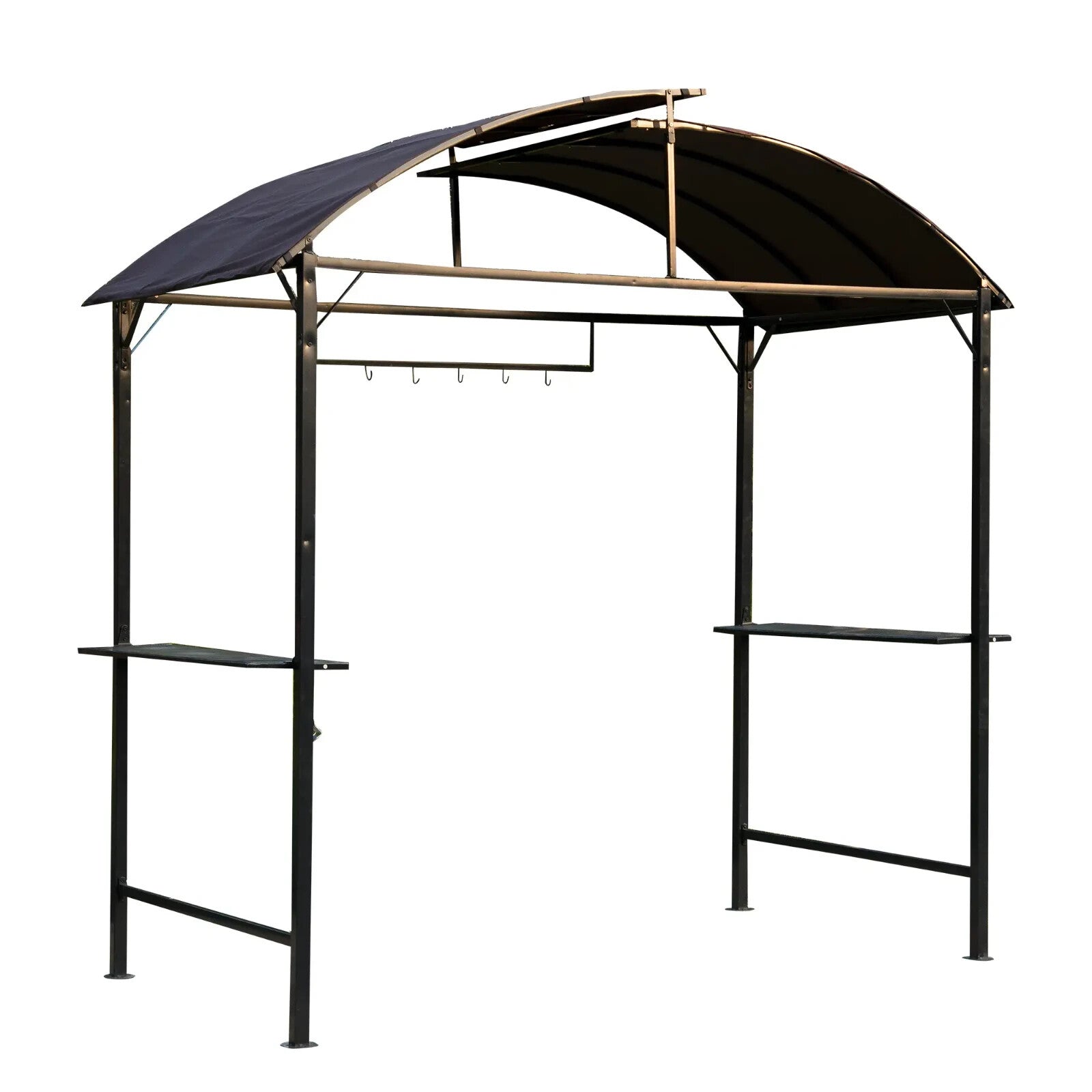 BBQ Gazebo Garden Canopy Tent Metal Frame Shelter for Cooking or Smoking Brown - Home and Garden Furniture Shop - rustic - furniture
