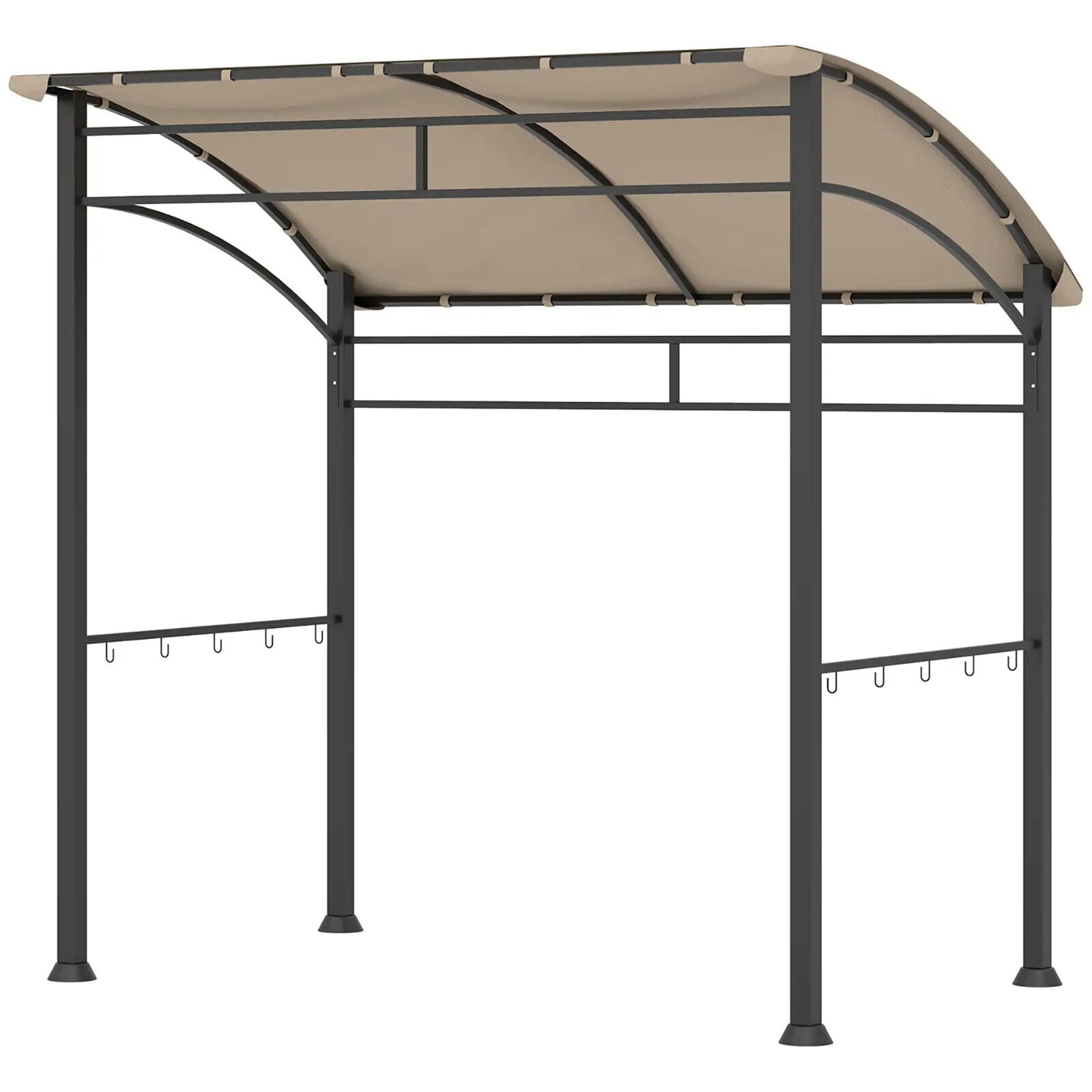 BBQ Gazebo Tent Sun Shade with Canopy 2.2 x 1.5m Patio BBQ Shelter Metal Khaki - Home and Garden Furniture Shop - #rustic - furniture#