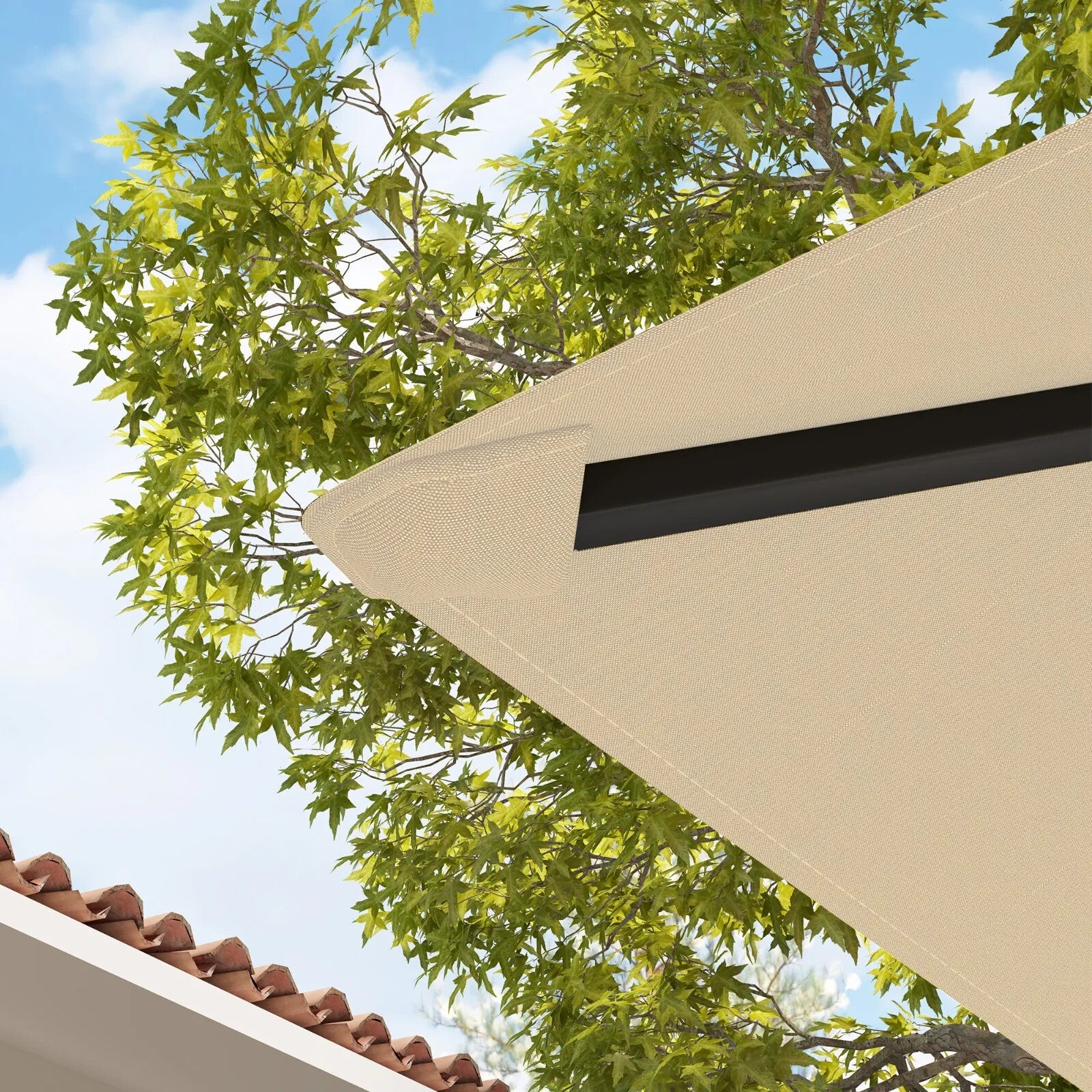 Beige Replacement Gazebo Canopy Cover with Drain Holes for 3 x 3(m) Gazebo Frame - Home and Garden Furniture Shop - rustic - furniture