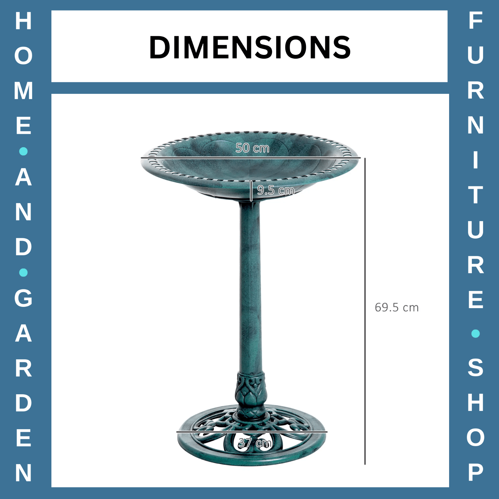Bird Bath Fountain Decorative Feeder Stand With Scallop - Like Pattern Green - Home and Garden Furniture Shop - rustic - furniture