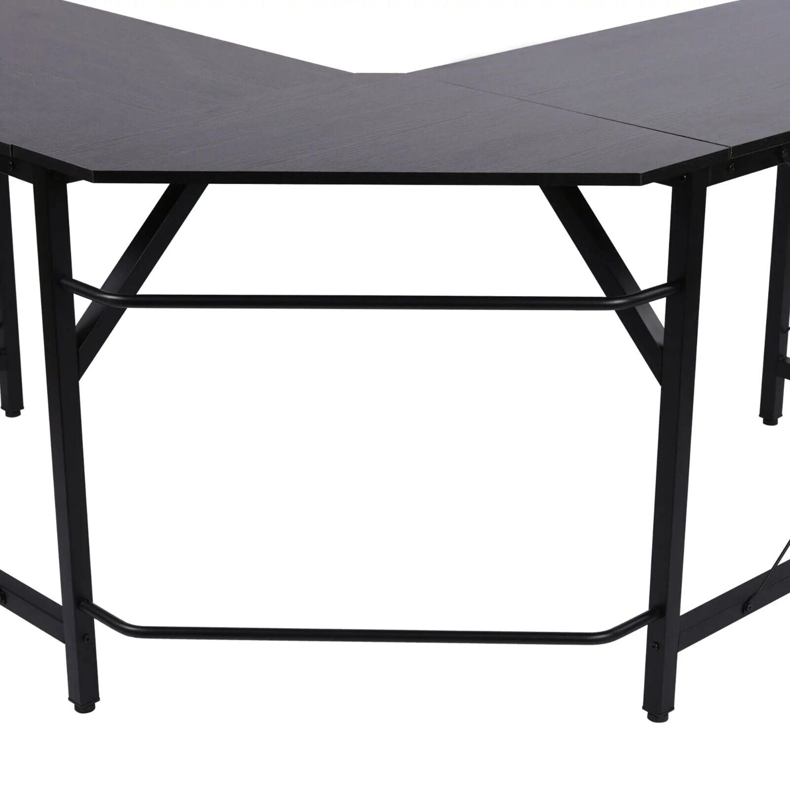 Black Corner L - Shape Desk Home Office Gaming Computer Desk PC Workstation Table - Home and Garden Furniture Shop - rustic - furniture