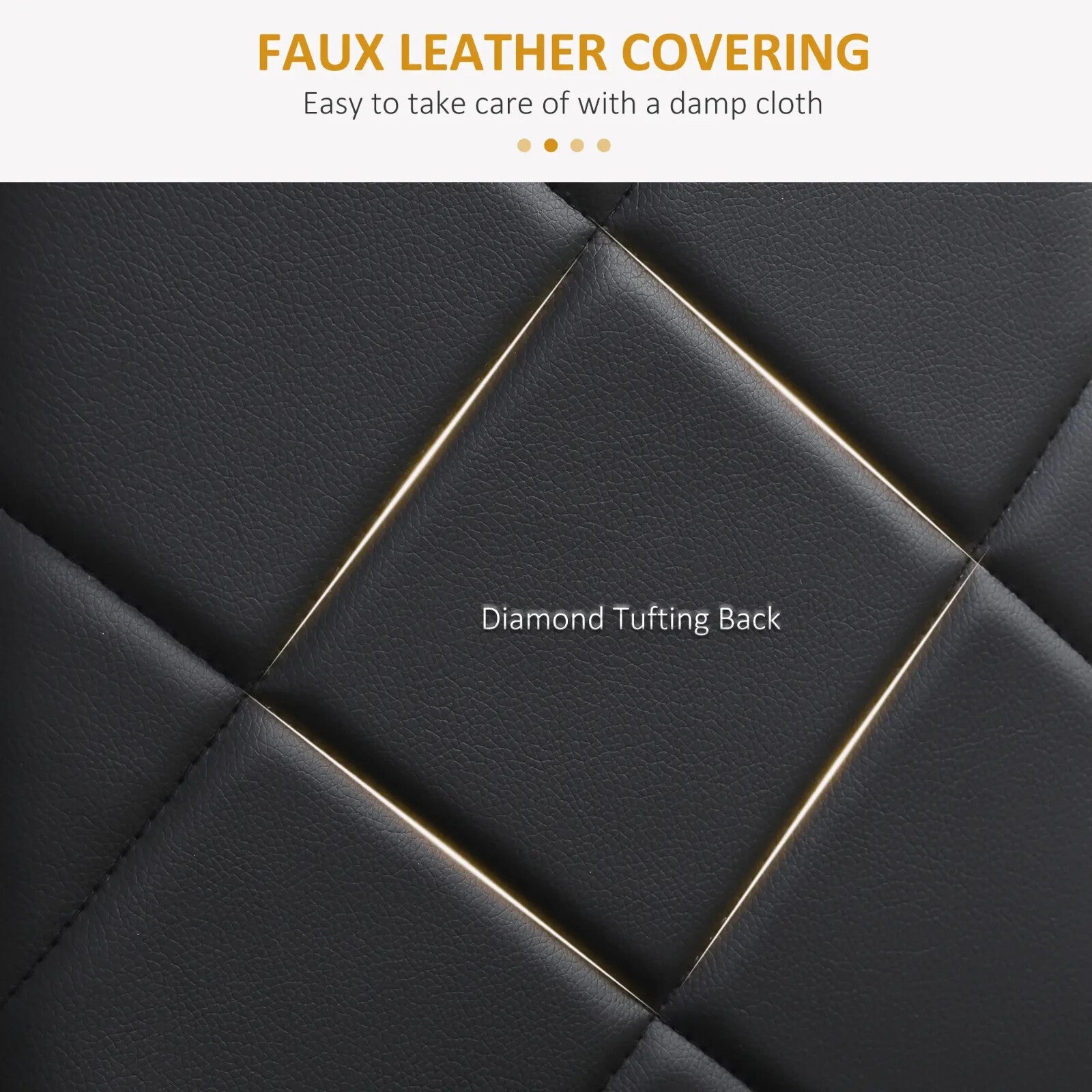 Black Dining Chair Set of 4 With High Back Metal Legs Faux Leather Chairs Dinner - Home and Garden Furniture Shop - rustic - furniture