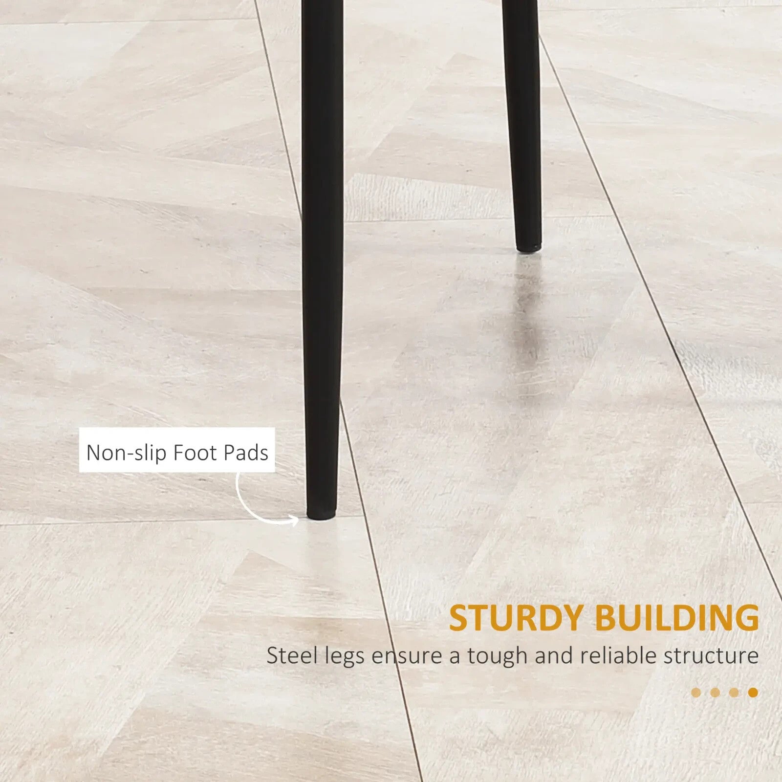 Black Dining Chair Set of 4 With High Back Metal Legs Faux Leather Chairs Dinner - Home and Garden Furniture Shop - rustic - furniture