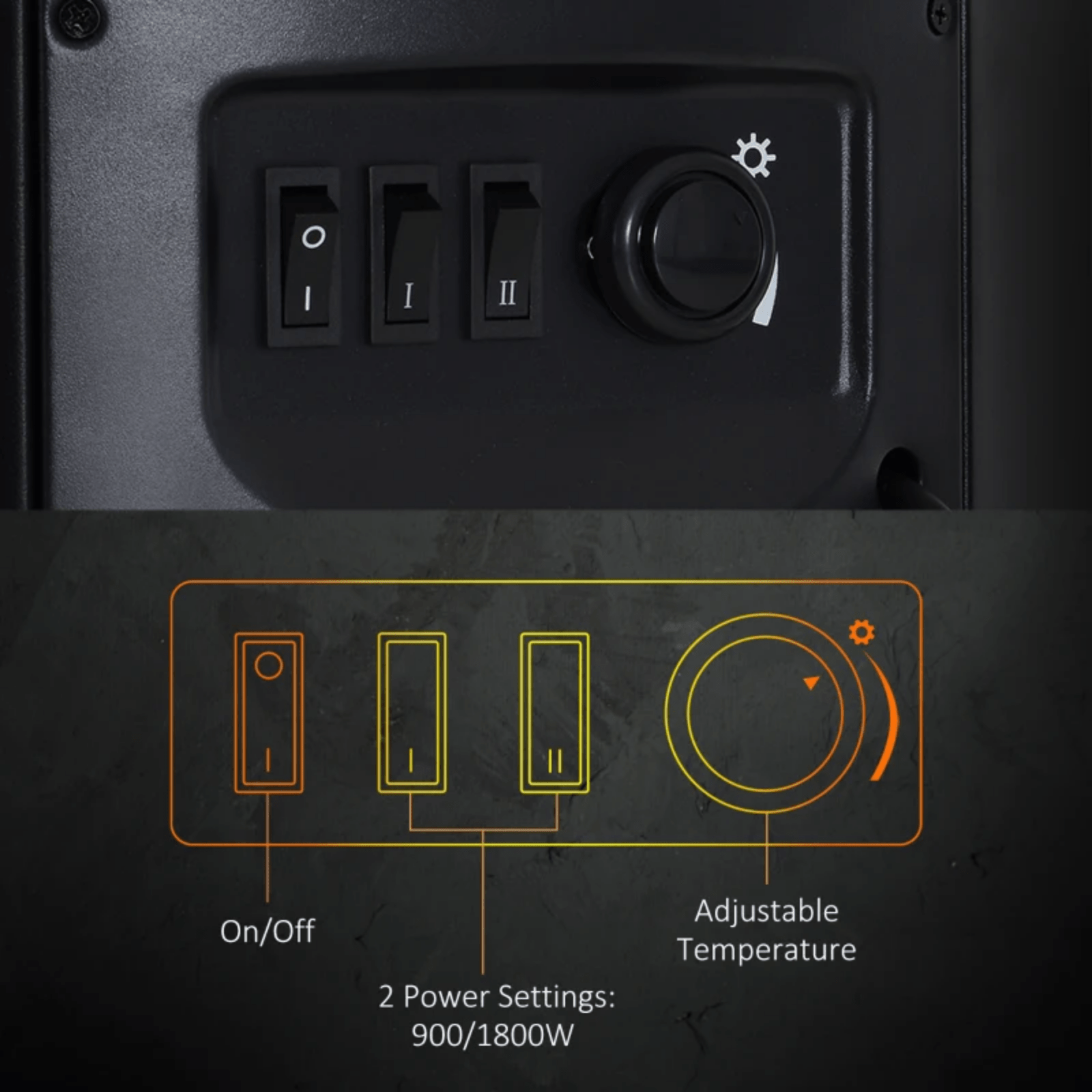 Black Vintage Fireplace Electric Freestanding Stove Fan Heater Log Burner Effect - Home and Garden Furniture Shop - rustic - furniture