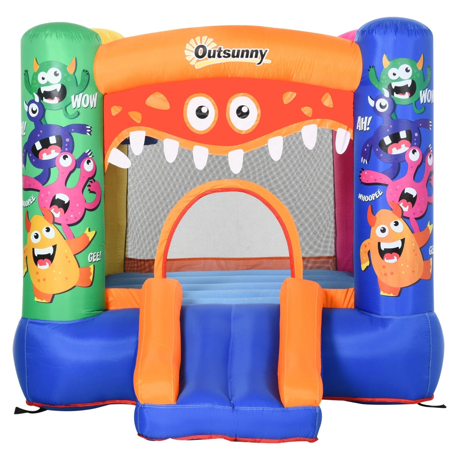 Bouncy Castle Inflatable Basket Trampoline Slide Monster Design 180x250x175 cm - Home and Garden Furniture Shop - rustic - furniture