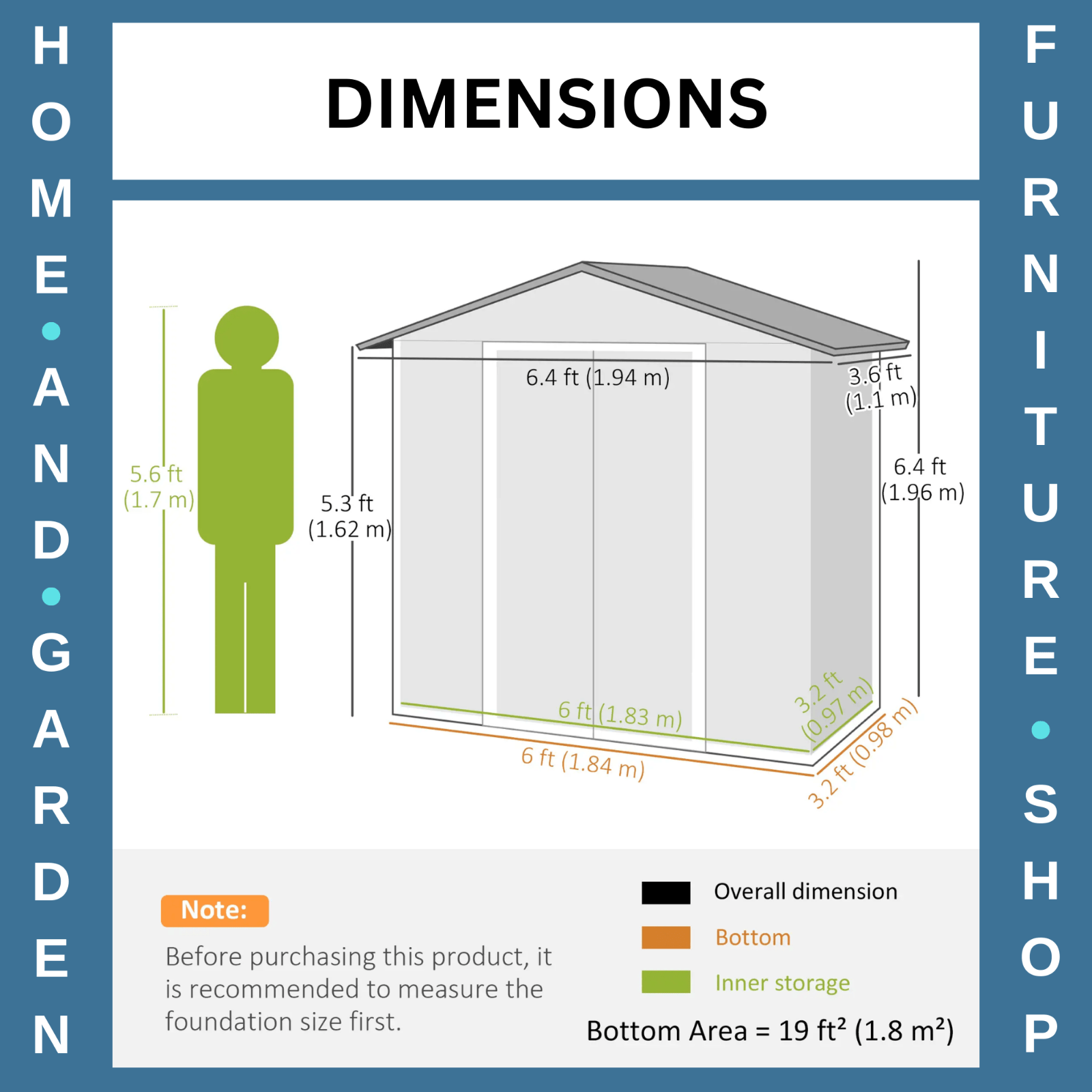 Brown Metal Garden Storage Shed 6.5x3.5ft with Sliding Doors Patio Tool Workshop - Home and Garden Furniture Shop - rustic - furniture
