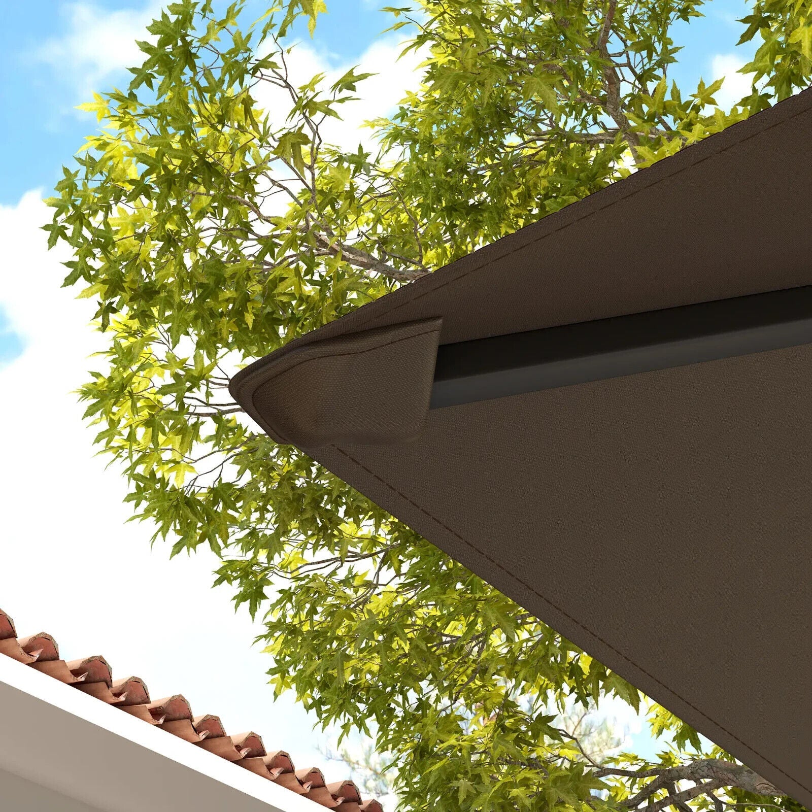 Brown Replacement Gazebo Canopy Cover with Drain Holes for 3 x 3(m) Gazebo Frame - Home and Garden Furniture Shop - #rustic - furniture#