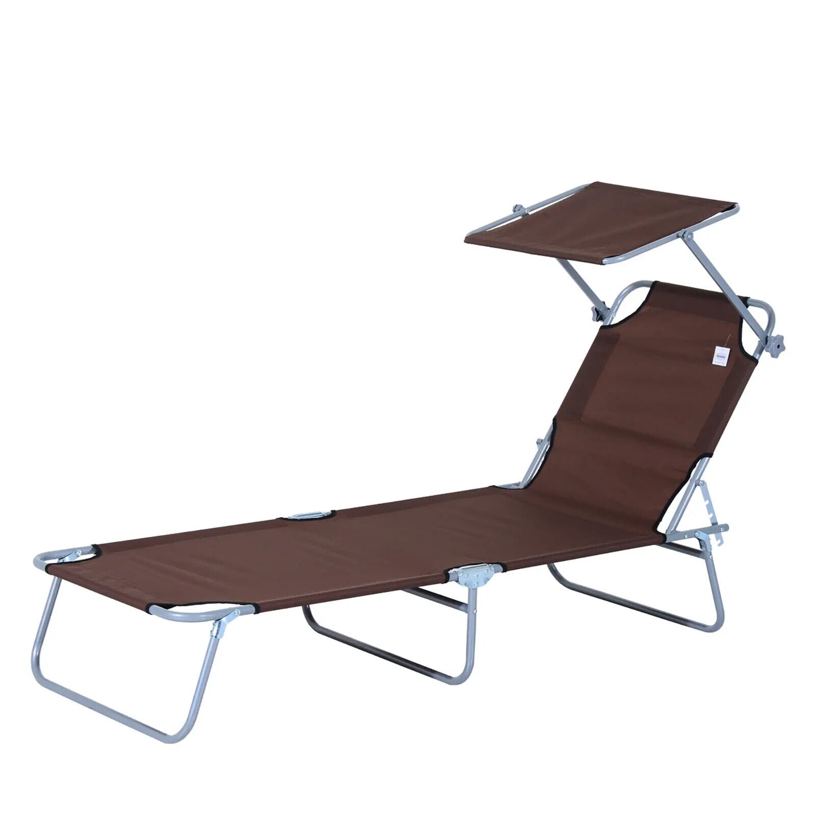 Brown Sun Lounger Recliner Seat Garden Folding Chair Day Bed Outdoor Sun Shade - Home and Garden Furniture Shop - #rustic - furniture#