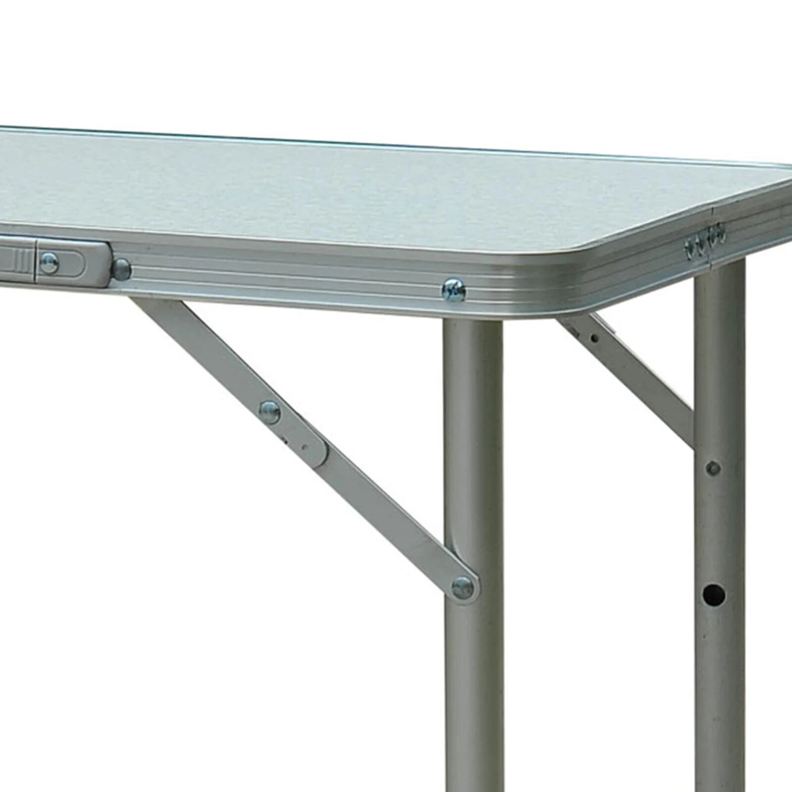 Camping Table Foldable with Builtin Carry Handles & Adjustable Legs Silver - Home and Garden Furniture Shop - rustic - furniture