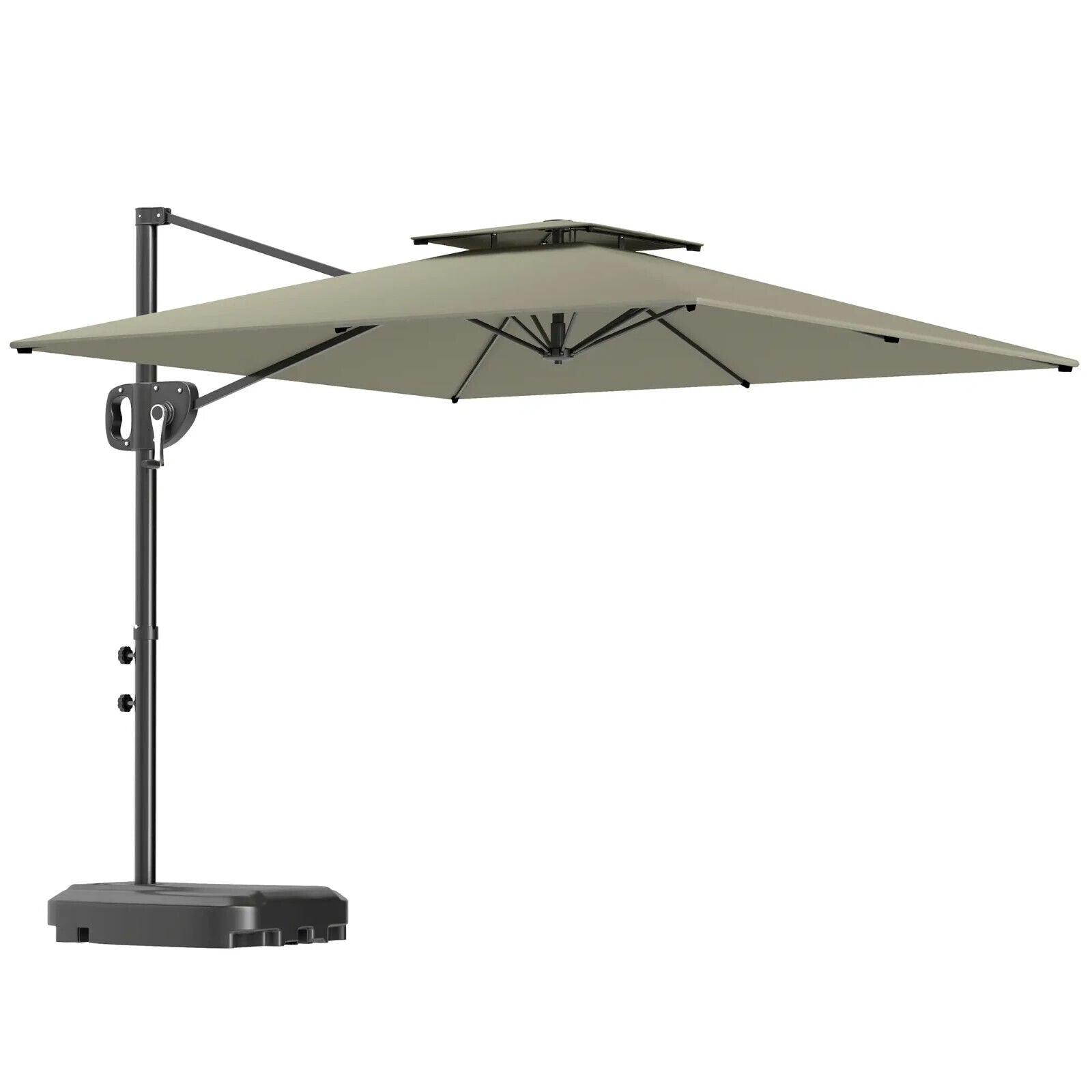 Cantilever Parasol with Weighted Base Square Hanging Garden Parasol with Crank - Home and Garden Furniture Shop - #rustic - furniture#