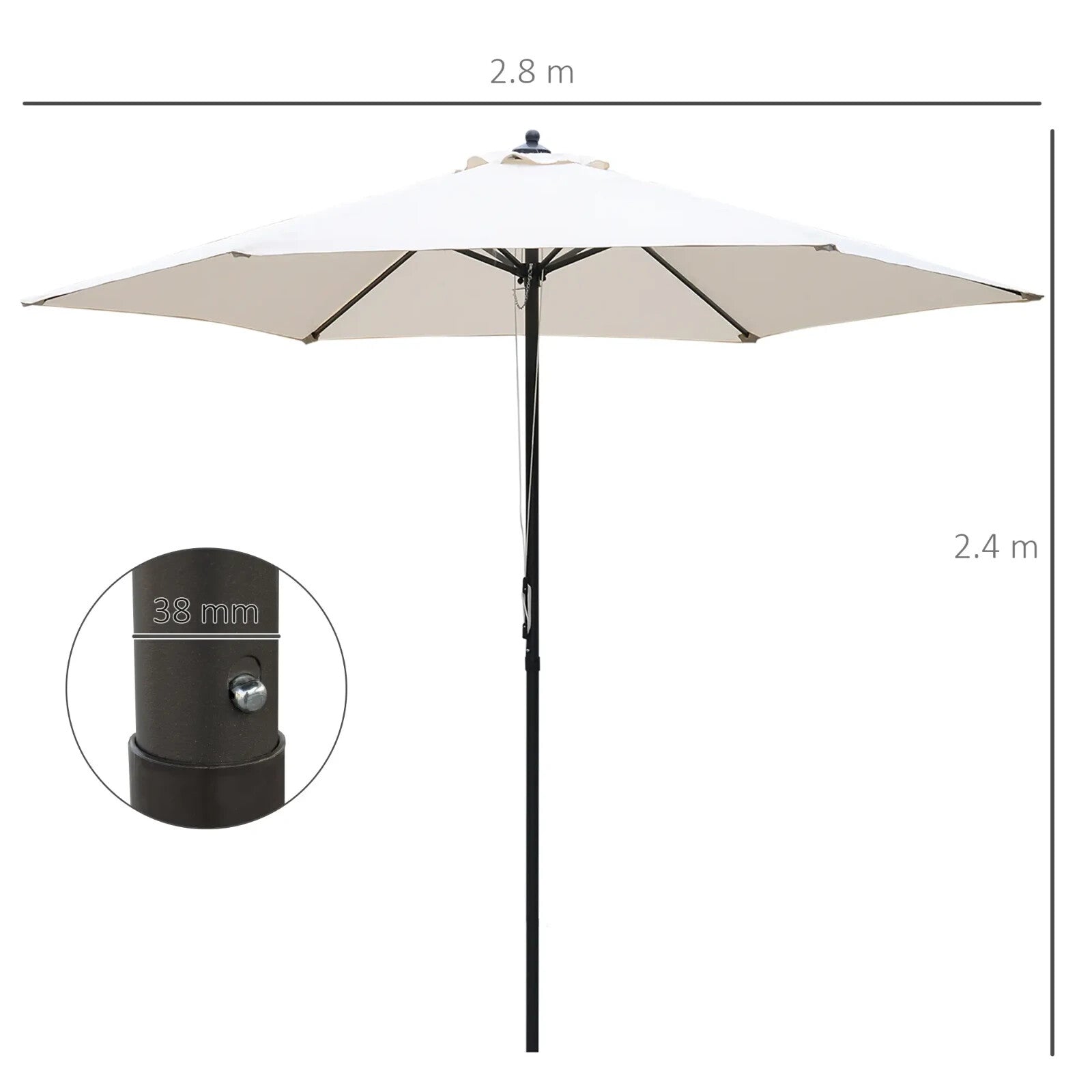 Cantilever Umbrella Parasol Canopy foldable Stand Weather - Resistant Off - White - Home and Garden Furniture Shop - rustic - furniture