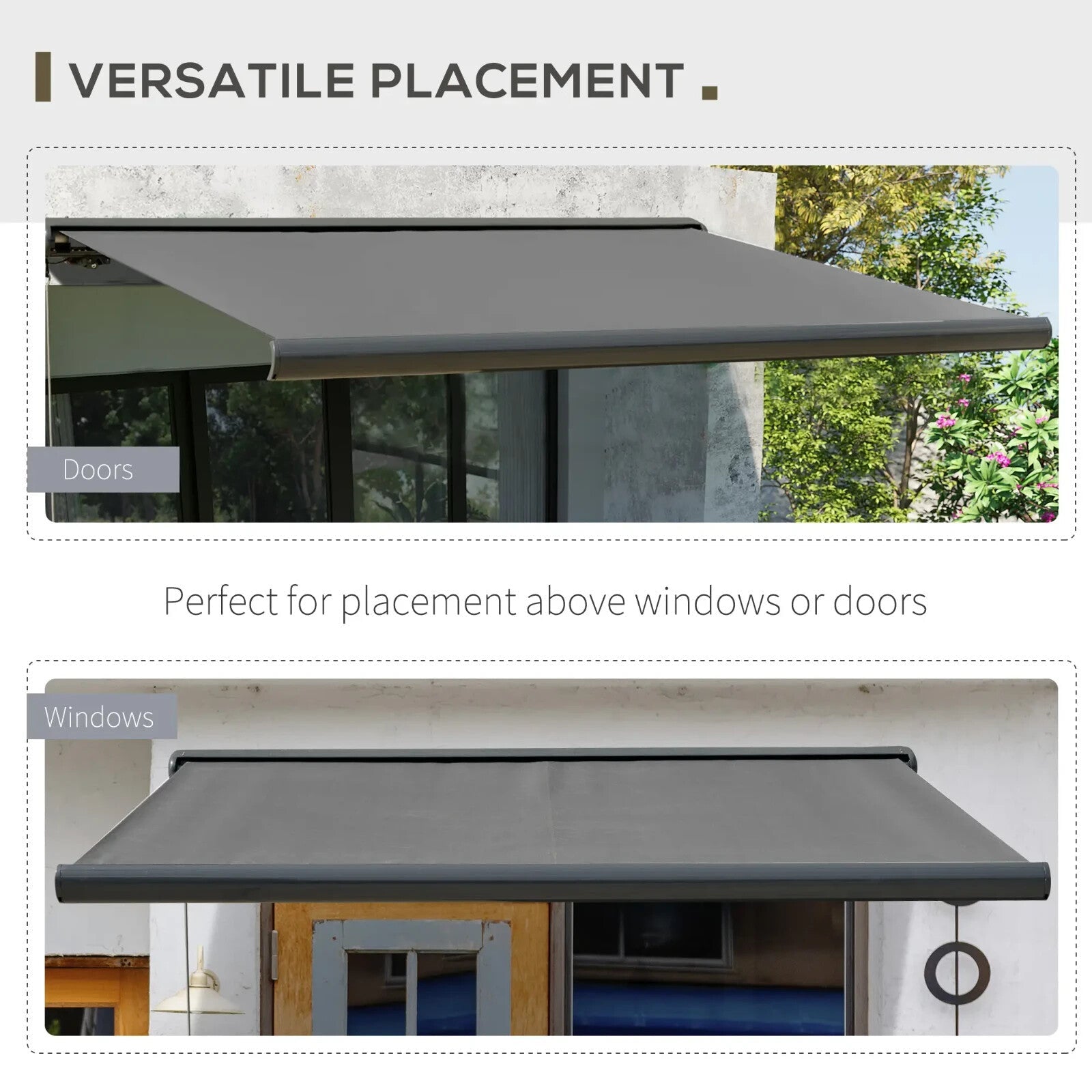 Cassette Electric Manual Awning Automatic Retractable Canopy w/ Remote 300x250cm - Home and Garden Furniture Shop - rustic - furniture
