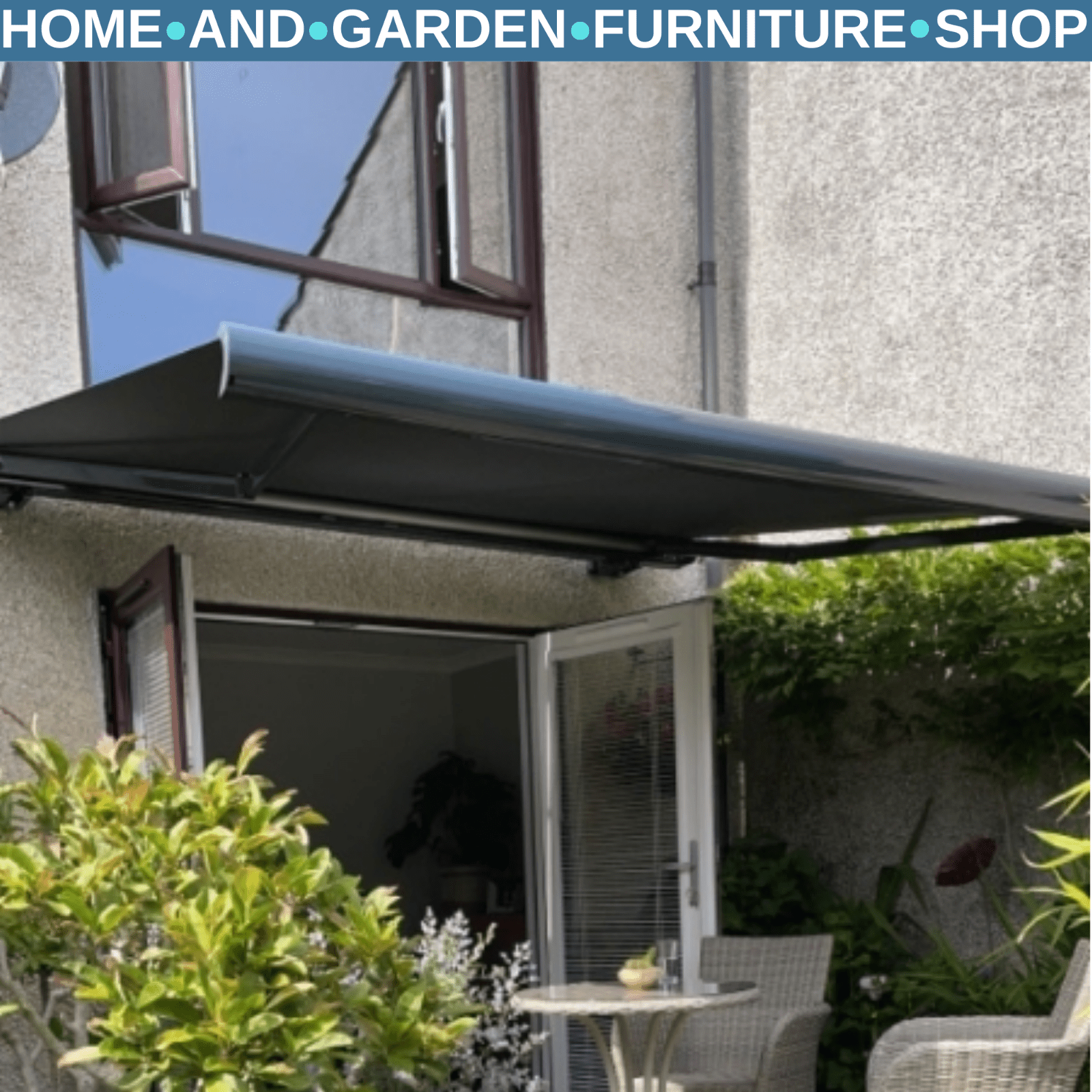 Cassette Electric Manual Awning Automatic Retractable Canopy w/ Remote 300x250cm - Home and Garden Furniture Shop - rustic - furniture