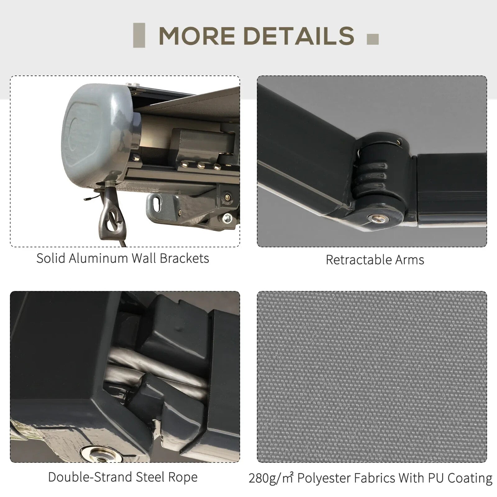 Cassette Electric Manual Awning Automatic Retractable Canopy w/ Remote 300x250cm - Home and Garden Furniture Shop - rustic - furniture