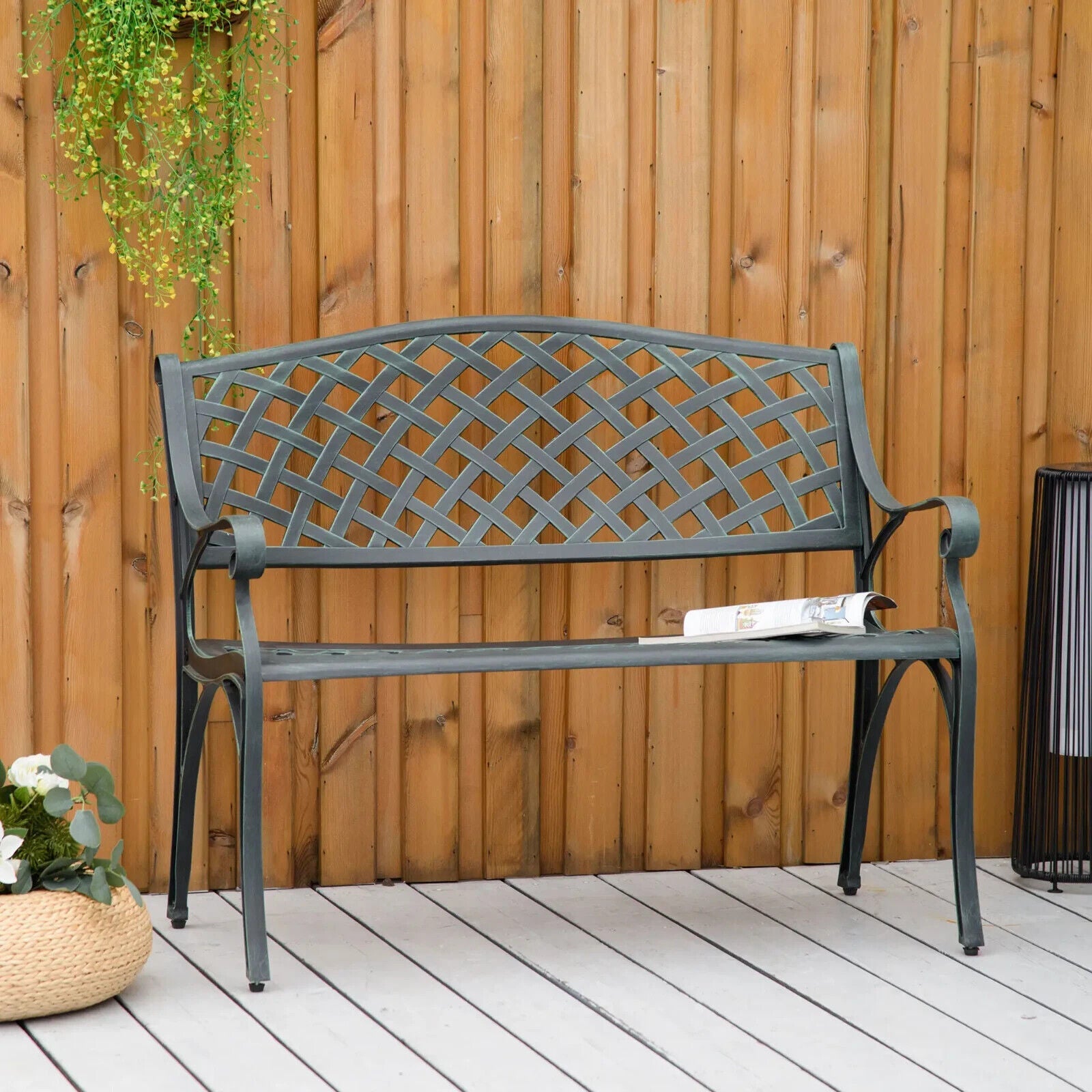 Cast Aluminium 2 Seater Garden Bench Antique Loveseat for Patio Porch Park - Home and Garden Furniture Shop - #rustic - furniture#