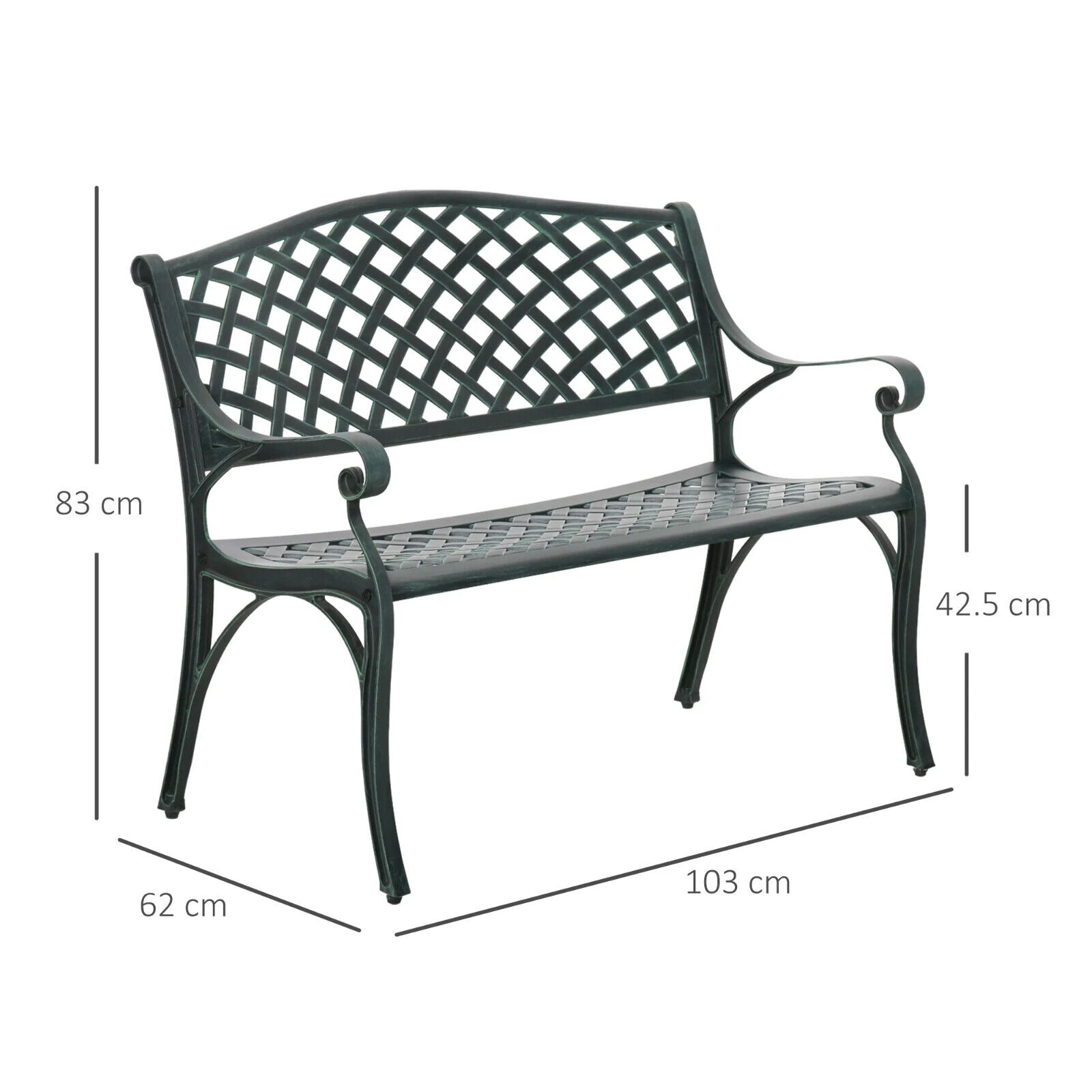 Cast Aluminium 2 Seater Garden Bench Antique Loveseat for Patio Porch Park - Home and Garden Furniture Shop - #rustic - furniture#