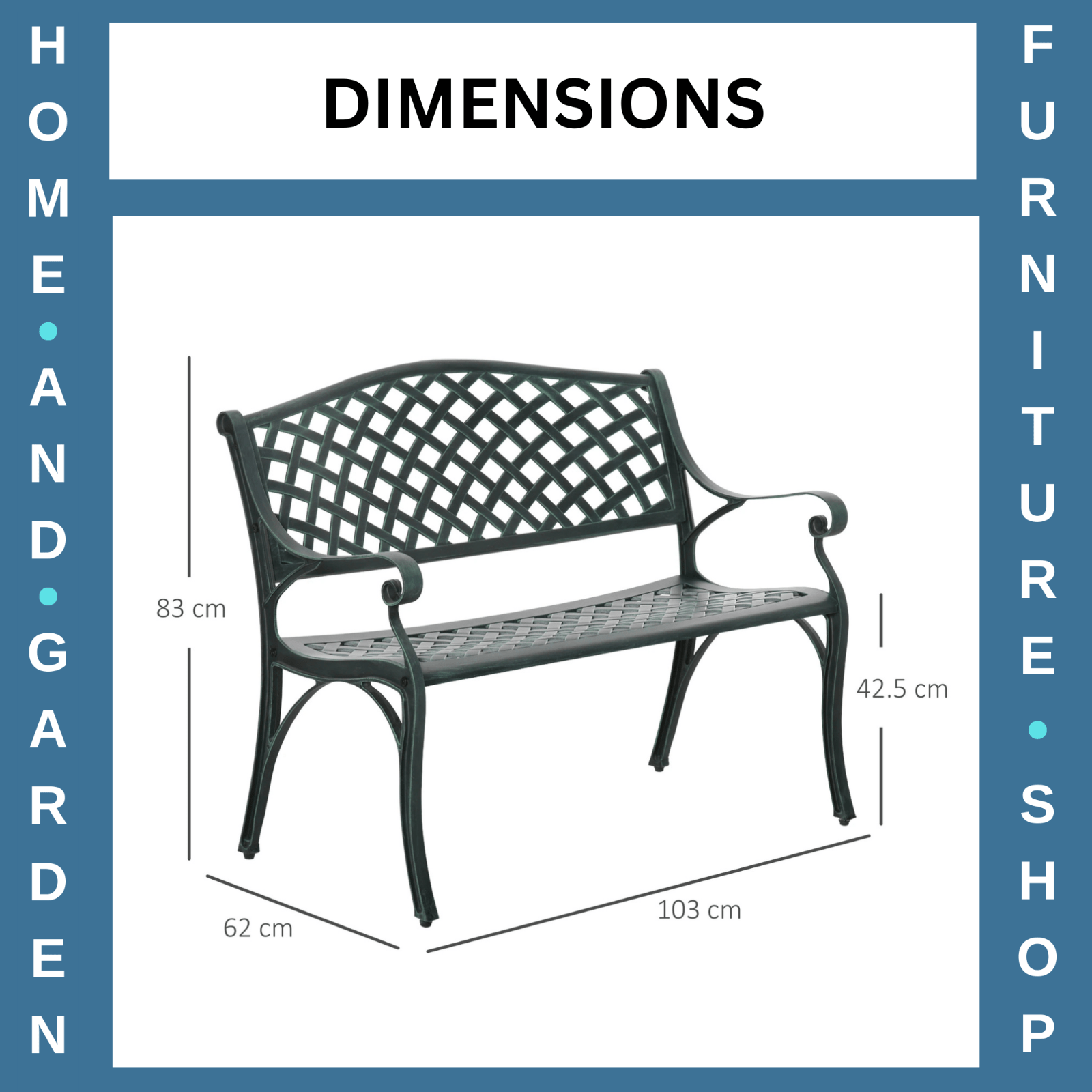 Cast Aluminium 2 Seater Garden Bench Antique Loveseat for Patio Porch Park - Home and Garden Furniture Shop - #rustic - furniture#