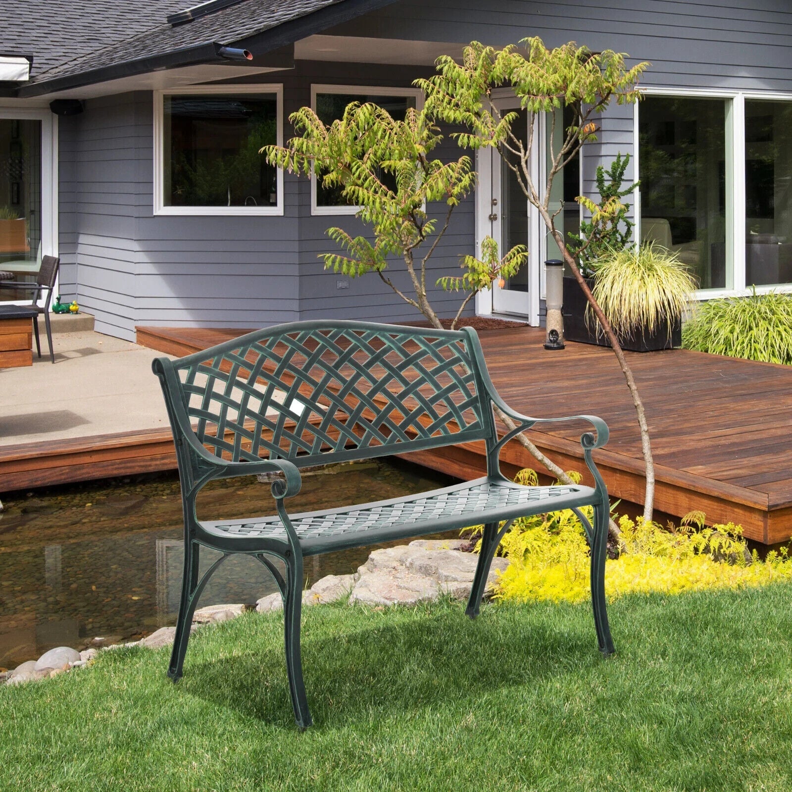 Cast Aluminium 2 Seater Garden Bench Antique Loveseat for Patio Porch Park - Home and Garden Furniture Shop - #rustic - furniture#