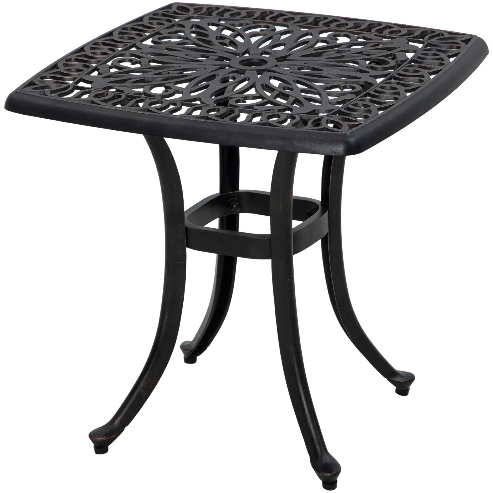 Cast Aluminium Bistro Table with Umbrella Hole - Outdoor Garden Furniture - Home and Garden Furniture Shop - rustic - furniture