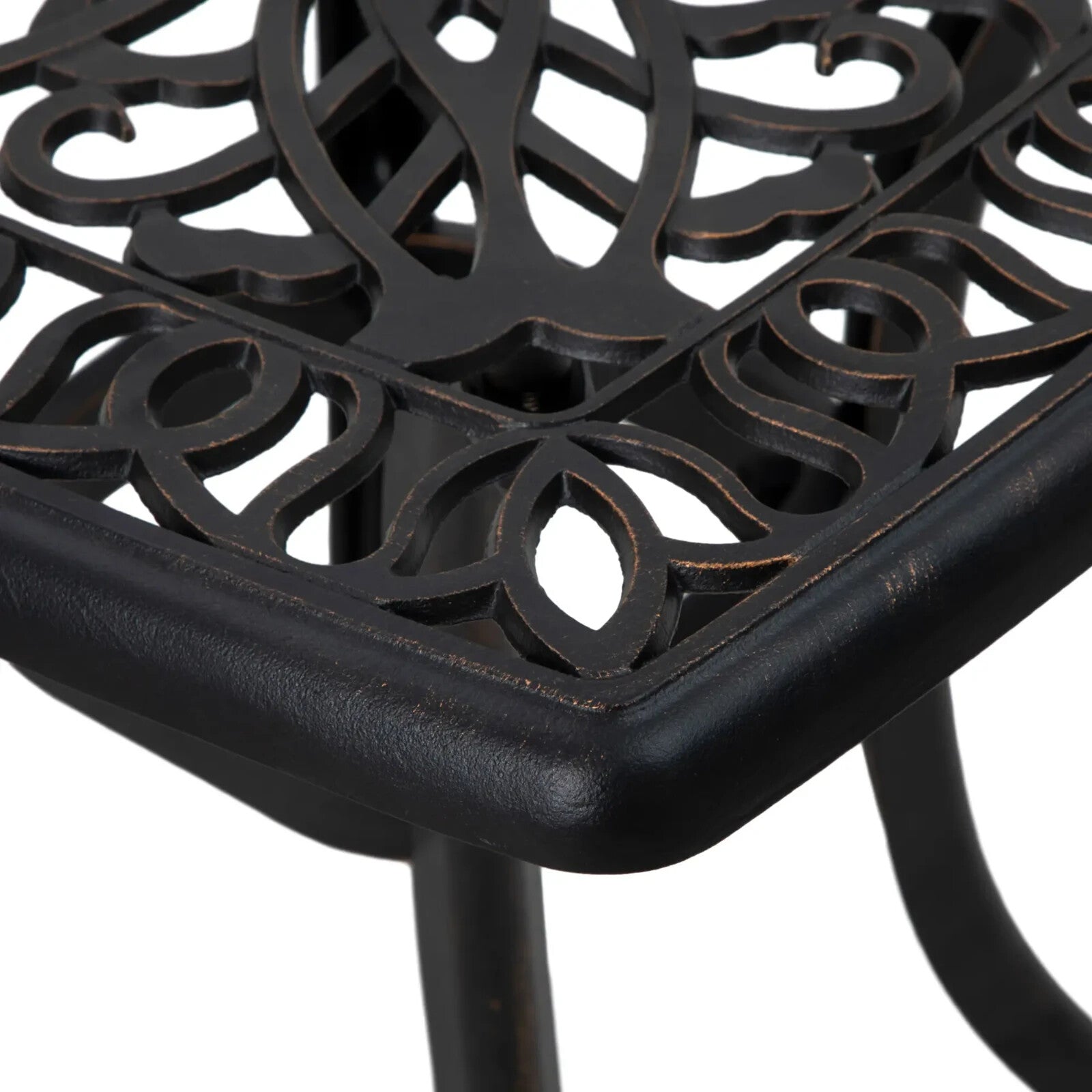 Cast Aluminium Bistro Table with Umbrella Hole - Outdoor Garden Furniture - Home and Garden Furniture Shop - rustic - furniture