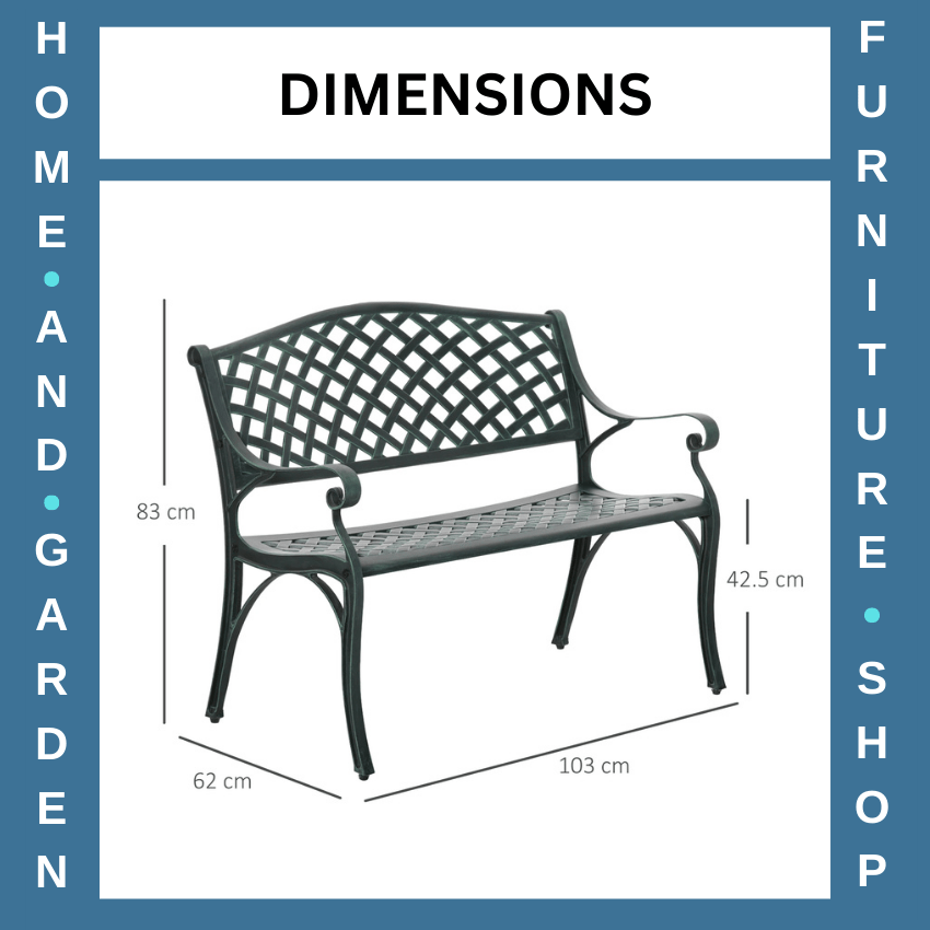 Cast Aluminium Garden Bench 2 Seater Outdoor Patio Loveseat for Porch or Park - Home and Garden Furniture Shop - rustic - furniture