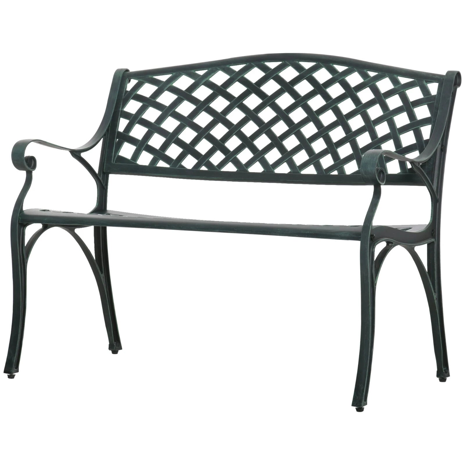 Cast Aluminium Garden Bench 2 Seater Outdoor Patio Loveseat for Porch or Park - Home and Garden Furniture Shop - rustic - furniture