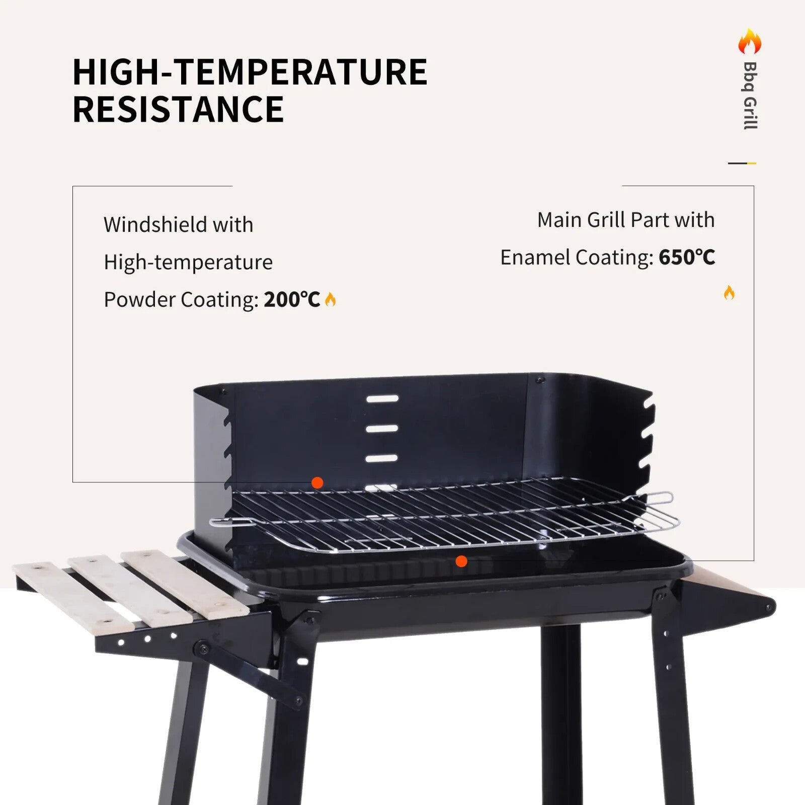 Charcoal BBQ Barbecue Grill Trolley for Outdoor Garden Patio Heating and Smoking - Home and Garden Furniture Shop - rustic - furniture