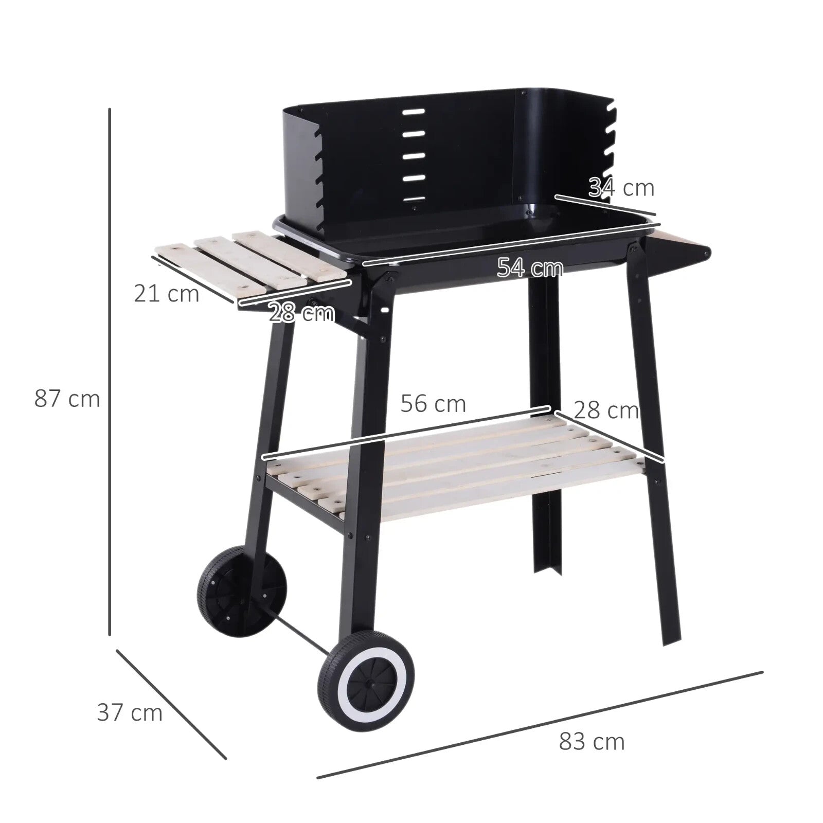 Charcoal BBQ Barbecue Grill Trolley for Outdoor Garden Patio Heating and Smoking - Home and Garden Furniture Shop - rustic - furniture