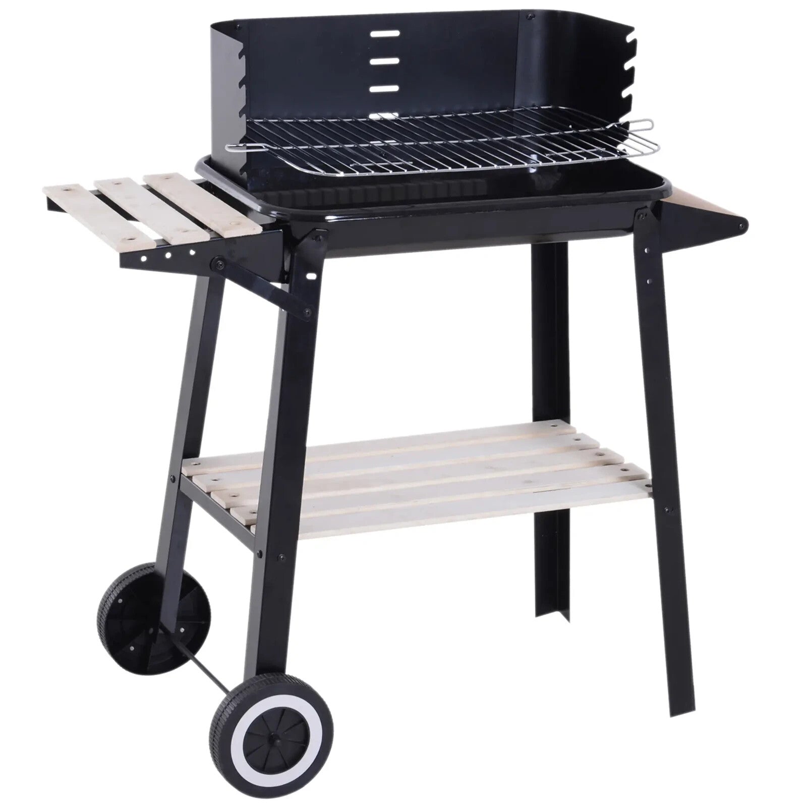 Charcoal BBQ Barbecue Grill Trolley for Outdoor Garden Patio Heating and Smoking - Home and Garden Furniture Shop - rustic - furniture