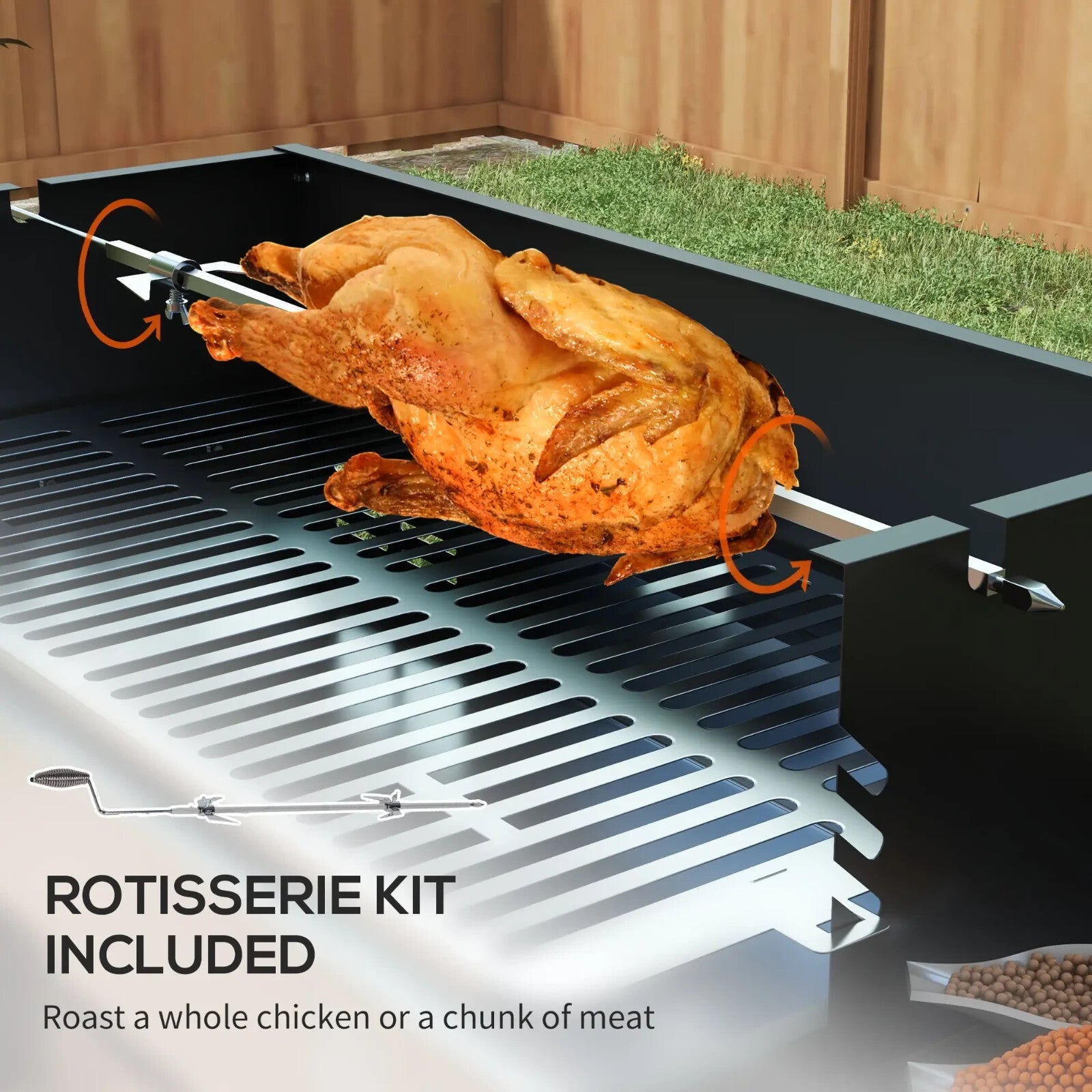 Charcoal BBQ Rotisserie Spit Roaster Grill Machine for Chicken Turkey Cooking - Home and Garden Furniture Shop - rustic - furniture
