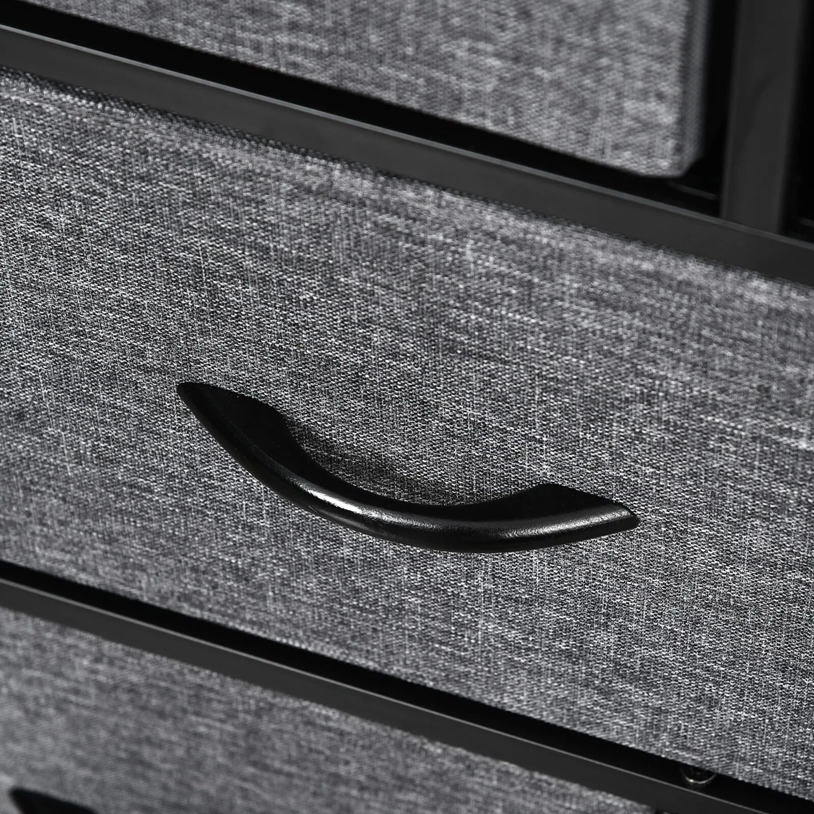 Chest of Drawers 8 Foldable Storage Unit Powder Coated Steel Frame Dark Grey - Home and Garden Furniture Shop - rustic - furniture