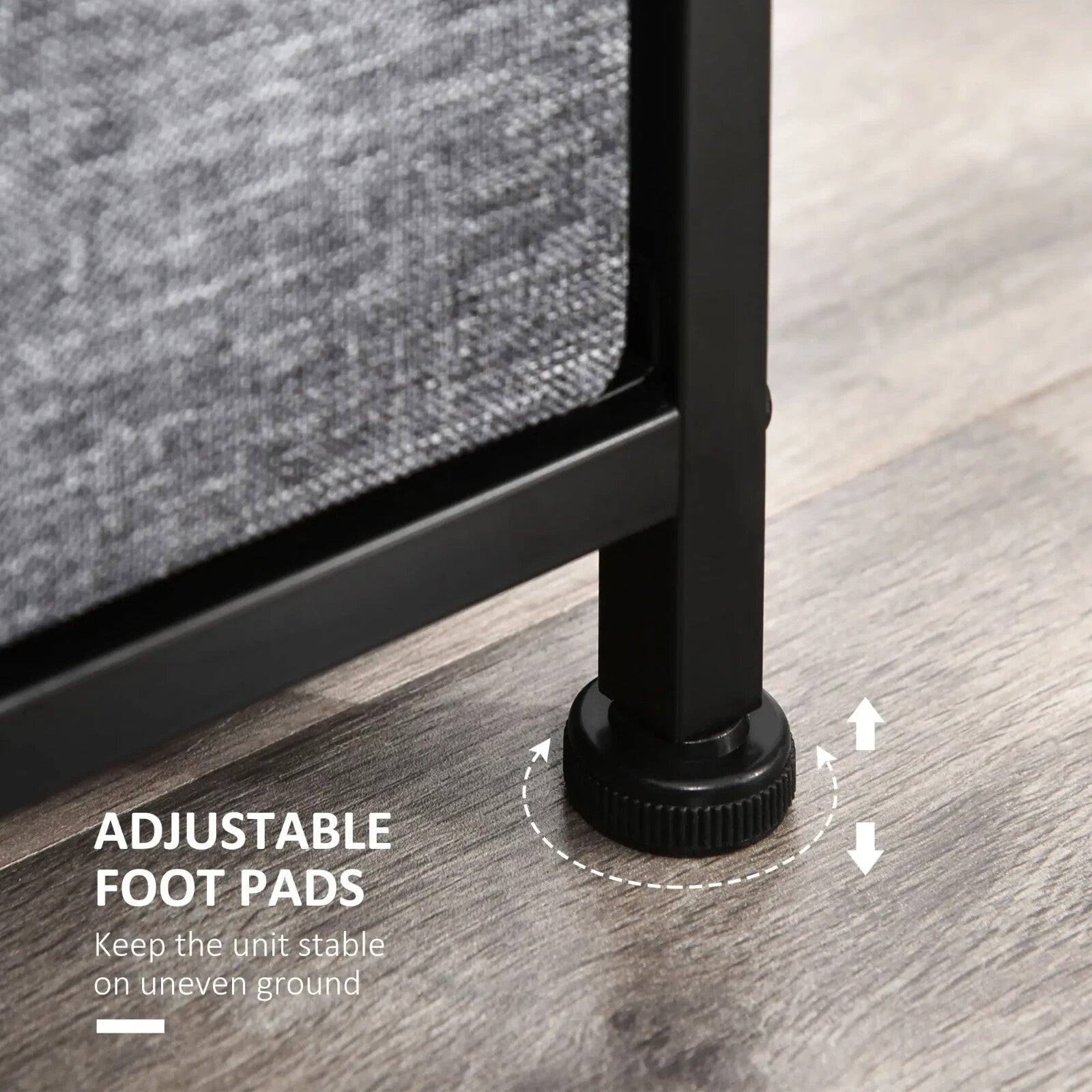 Chest of Drawers 8 Foldable Storage Unit Powder Coated Steel Frame Dark Grey - Home and Garden Furniture Shop - rustic - furniture