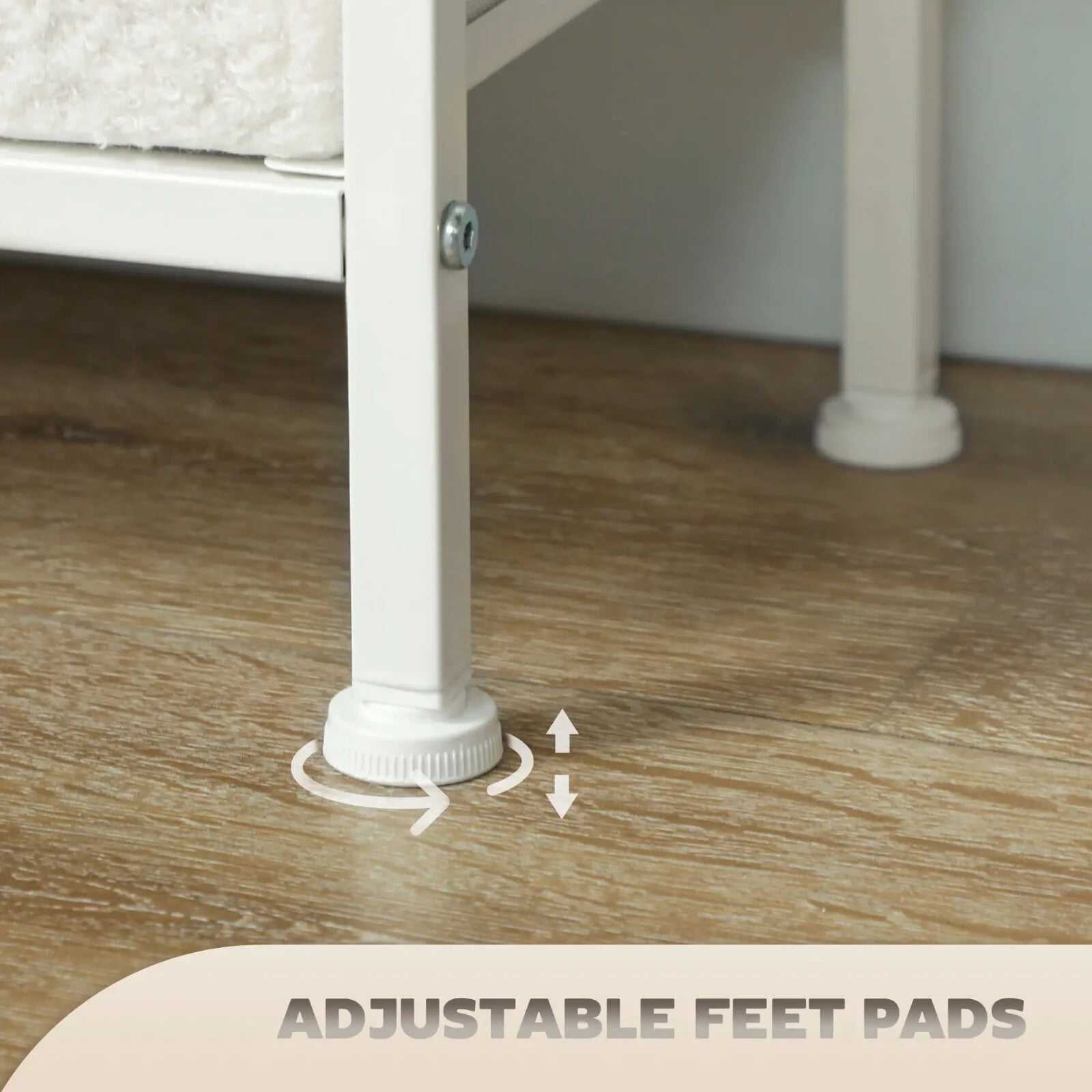 Chest of Drawers 9 Boucle Storage Powder - Coated Steel Frame Cream White - Home and Garden Furniture Shop - rustic - furniture