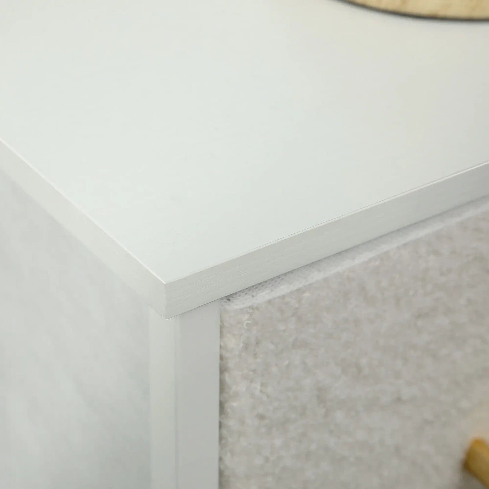 Chest of Drawers 9 Boucle Storage Powder - Coated Steel Frame Cream White - Home and Garden Furniture Shop - rustic - furniture