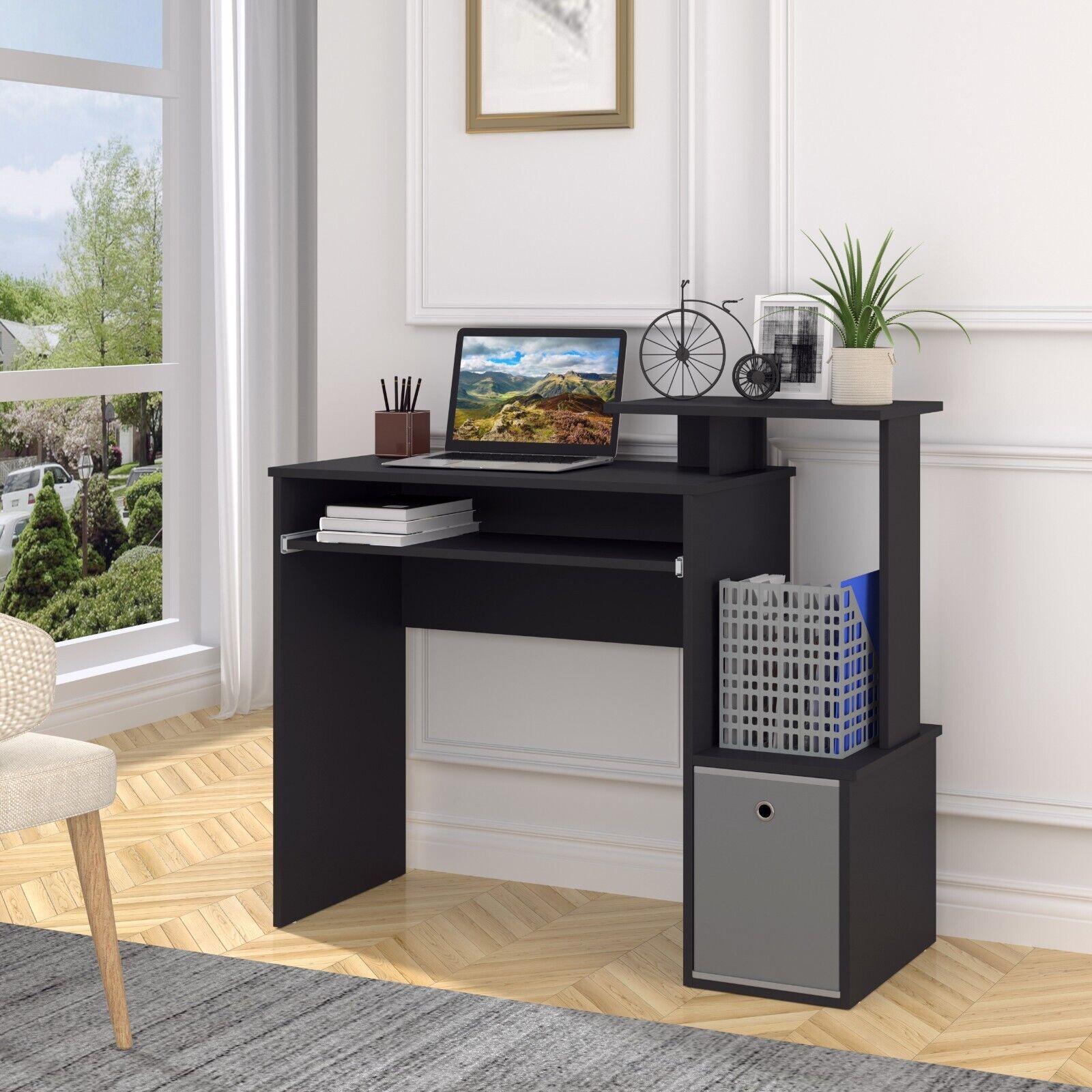 Computer Desk Shelves Home Office Study Workstation Table PC Laptop Desks Drawer - Home and Garden Furniture Shop - #rustic - furniture#