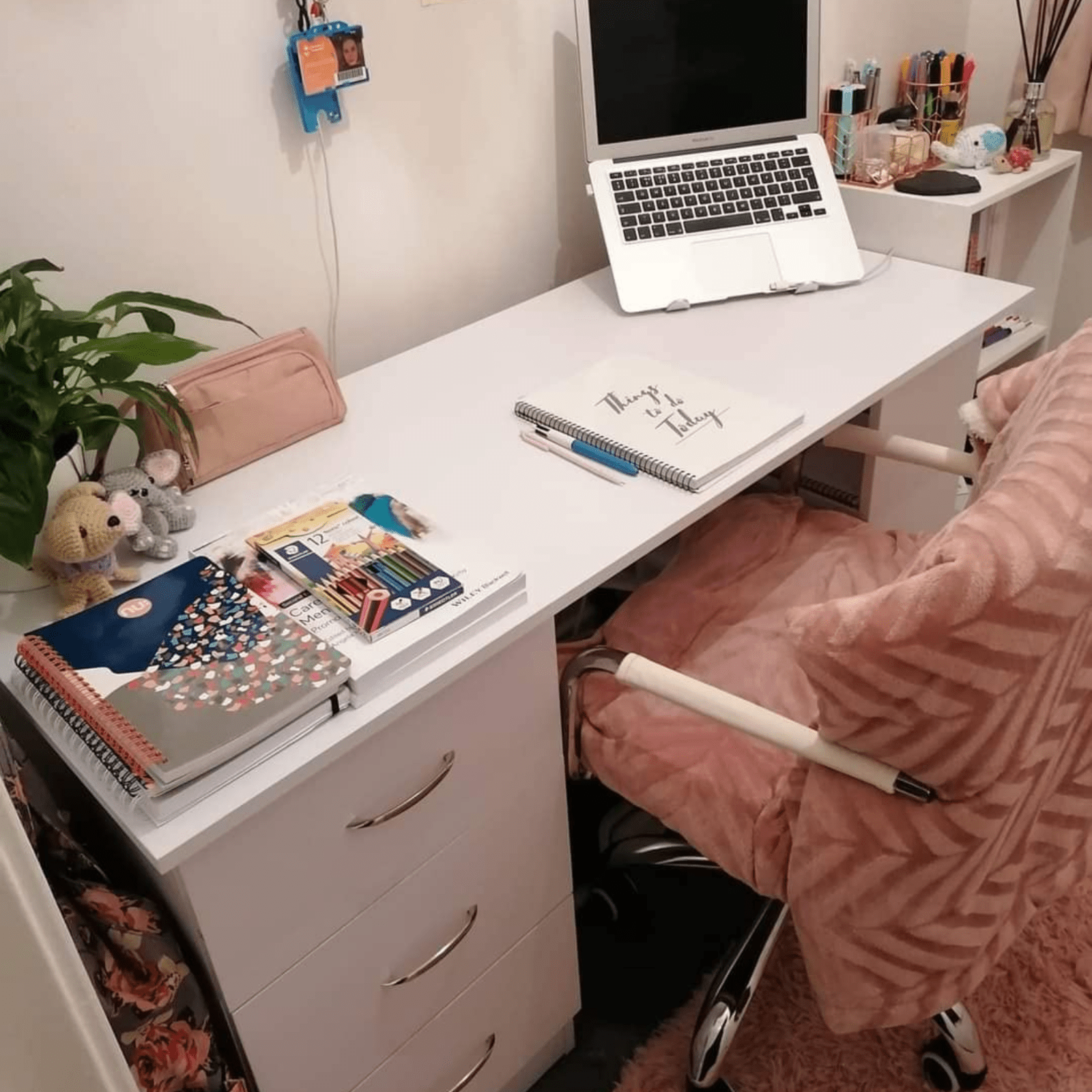 Computer Desk with Drawers Shelves PC Desk Organiser Workstation Writing Table - Home and Garden Furniture Shop - rustic - furniture