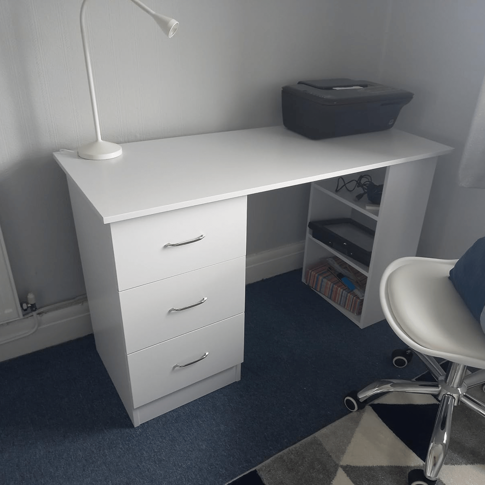 Computer Desk with Drawers Shelves PC Desk Organiser Workstation Writing Table - Home and Garden Furniture Shop - rustic - furniture