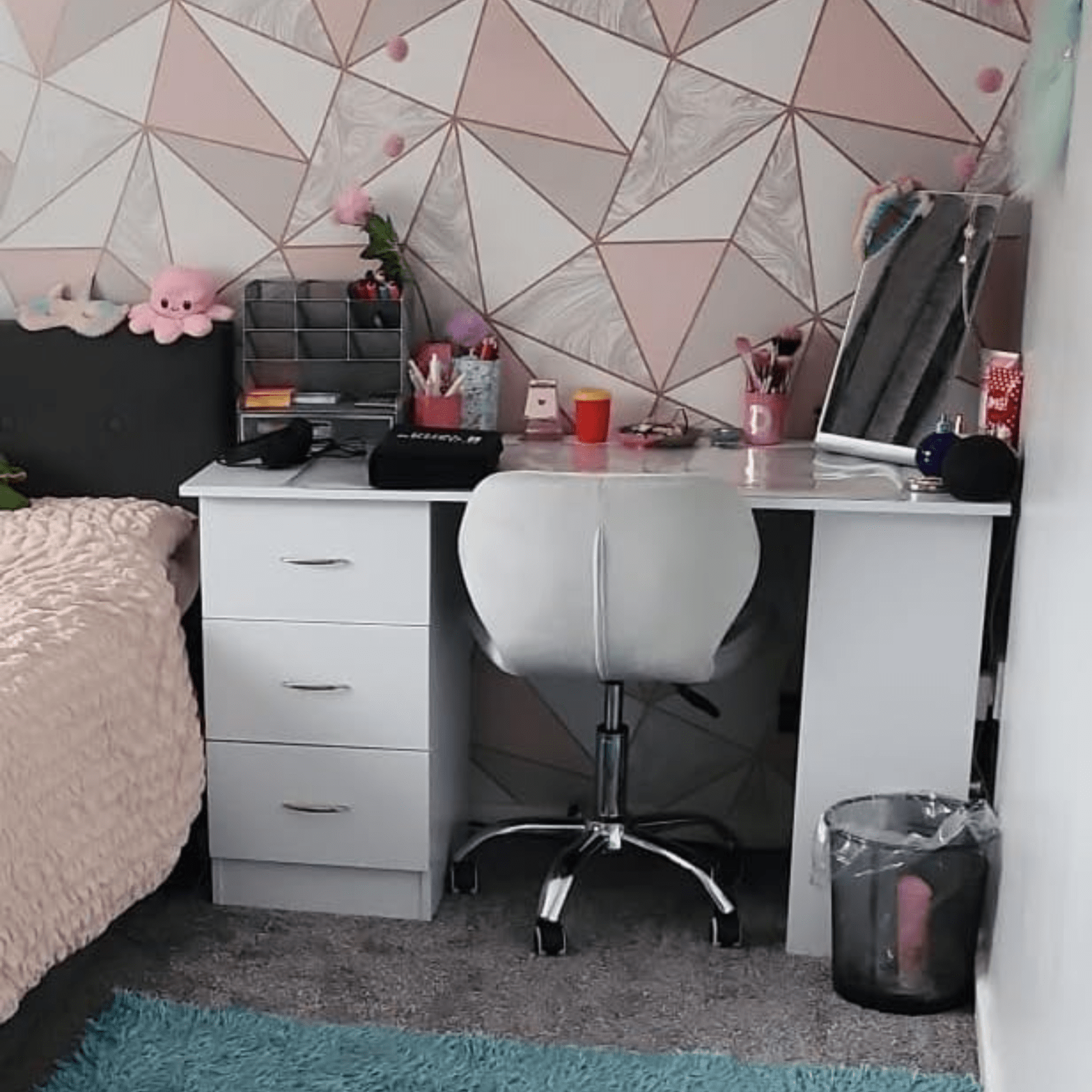 Computer Desk with Drawers Shelves PC Desk Organiser Workstation Writing Table - Home and Garden Furniture Shop - rustic - furniture