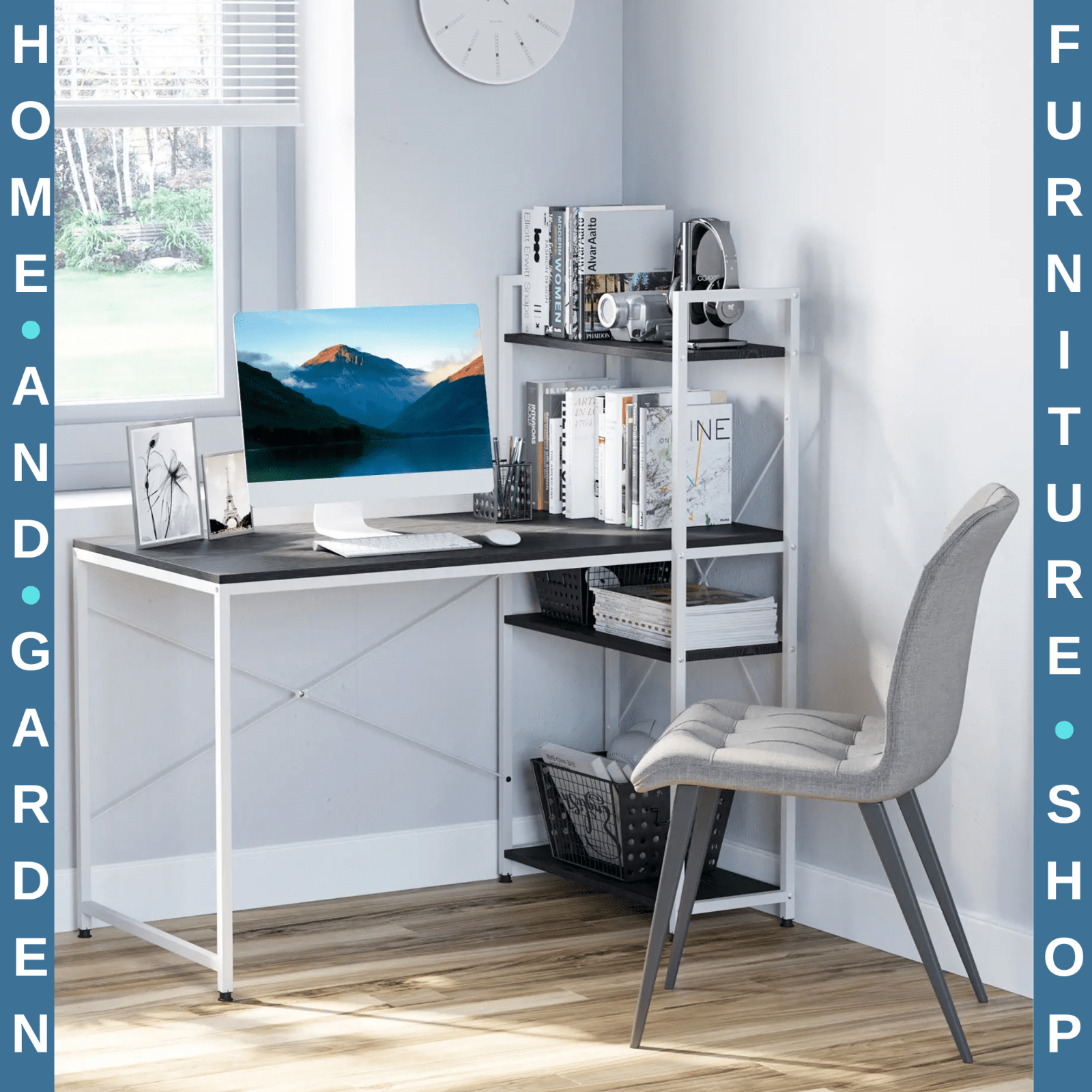 Computer Desk with Shelves Home Office Study Desk Writing Table Workstation Desk - Home and Garden Furniture Shop - rustic - furniture