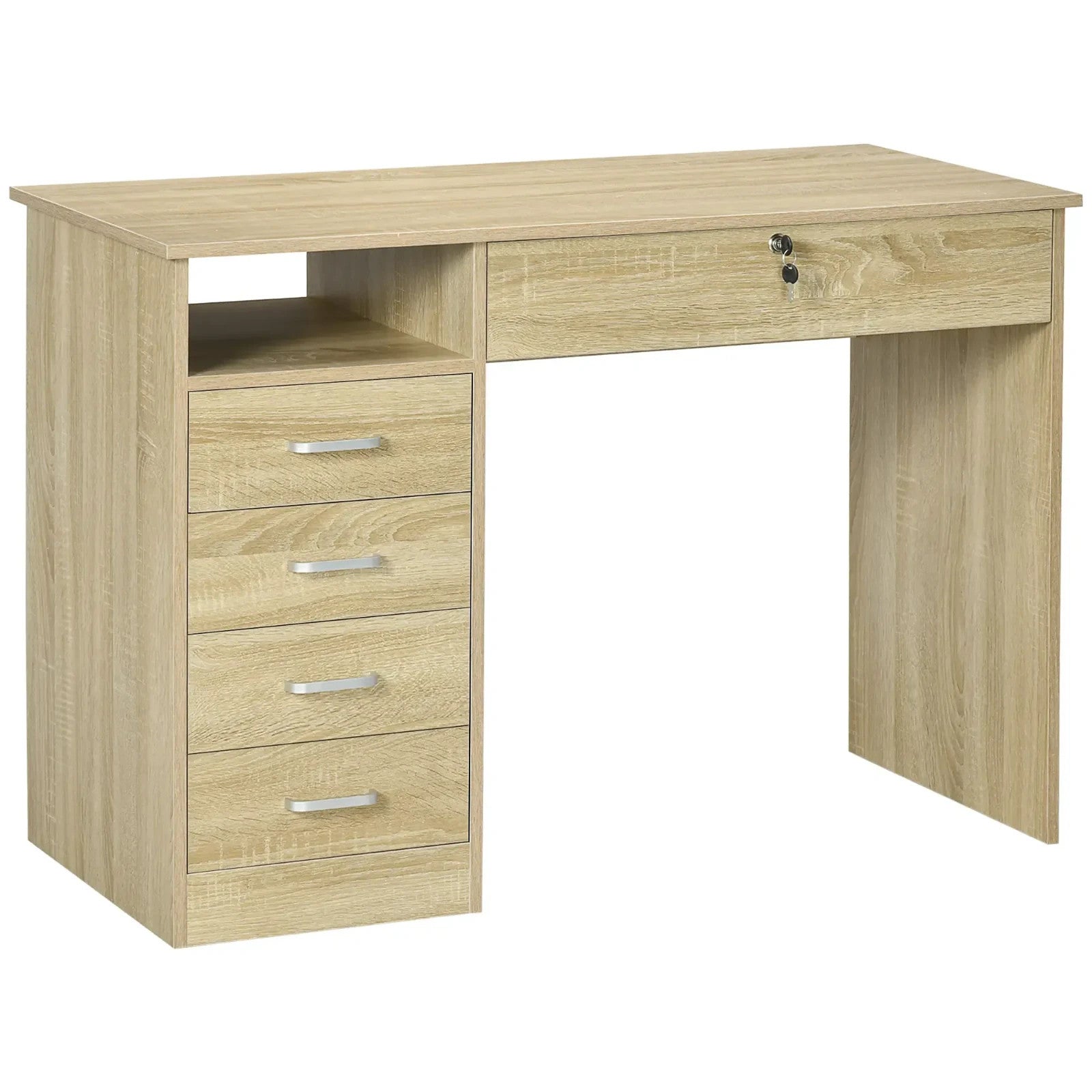 Computer Work Desk Home Office Writing Table with Lockable Drawer for Study - Home and Garden Furniture Shop - rustic - furniture