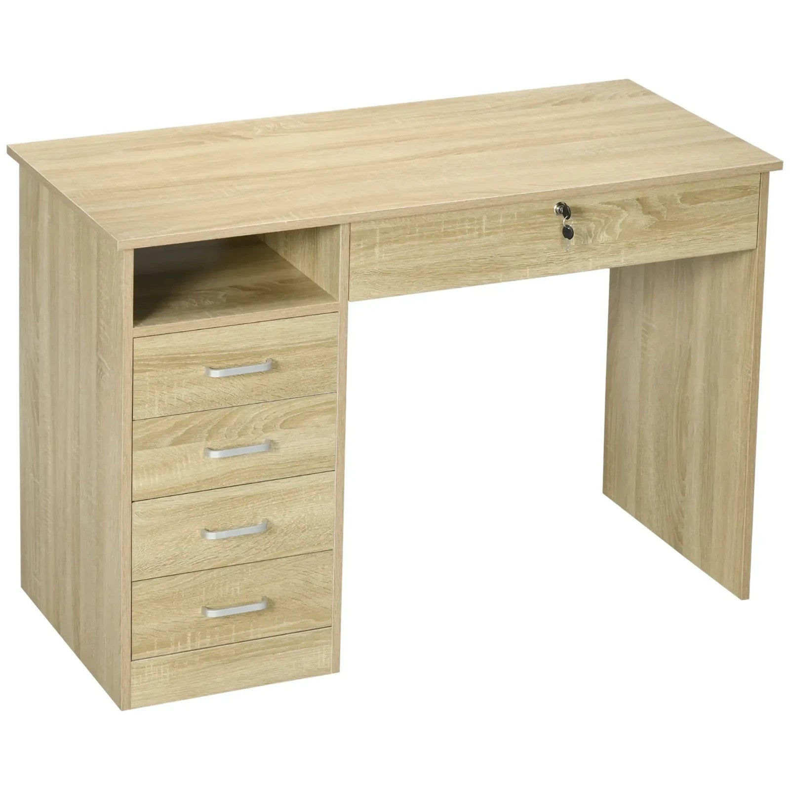 Computer Work Desk Home Office Writing Table with Lockable Drawer for Study - Home and Garden Furniture Shop - rustic - furniture